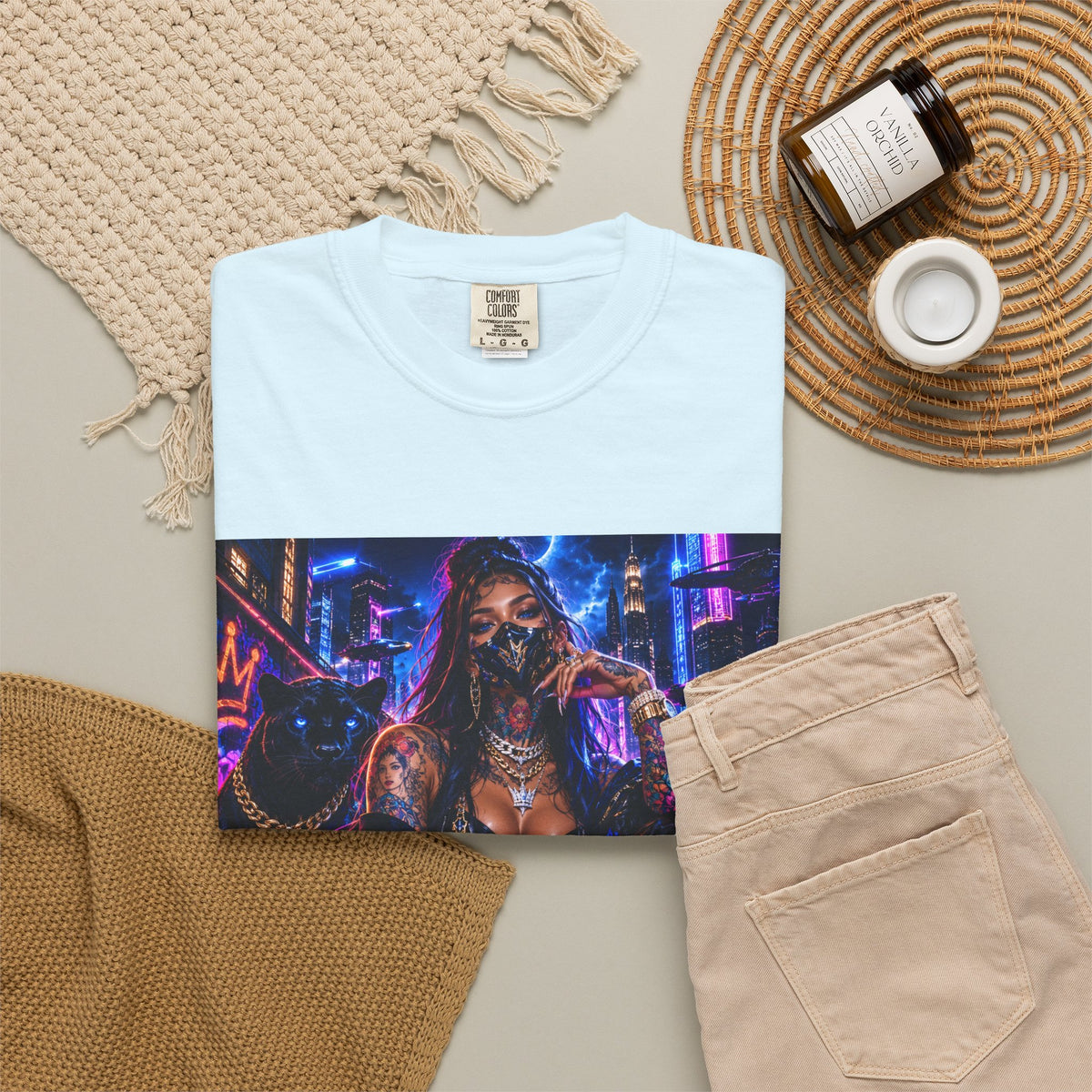 Cyberpunk Streetwear T-Shirt — "Fl3x Fashion Omertà" Graphic
