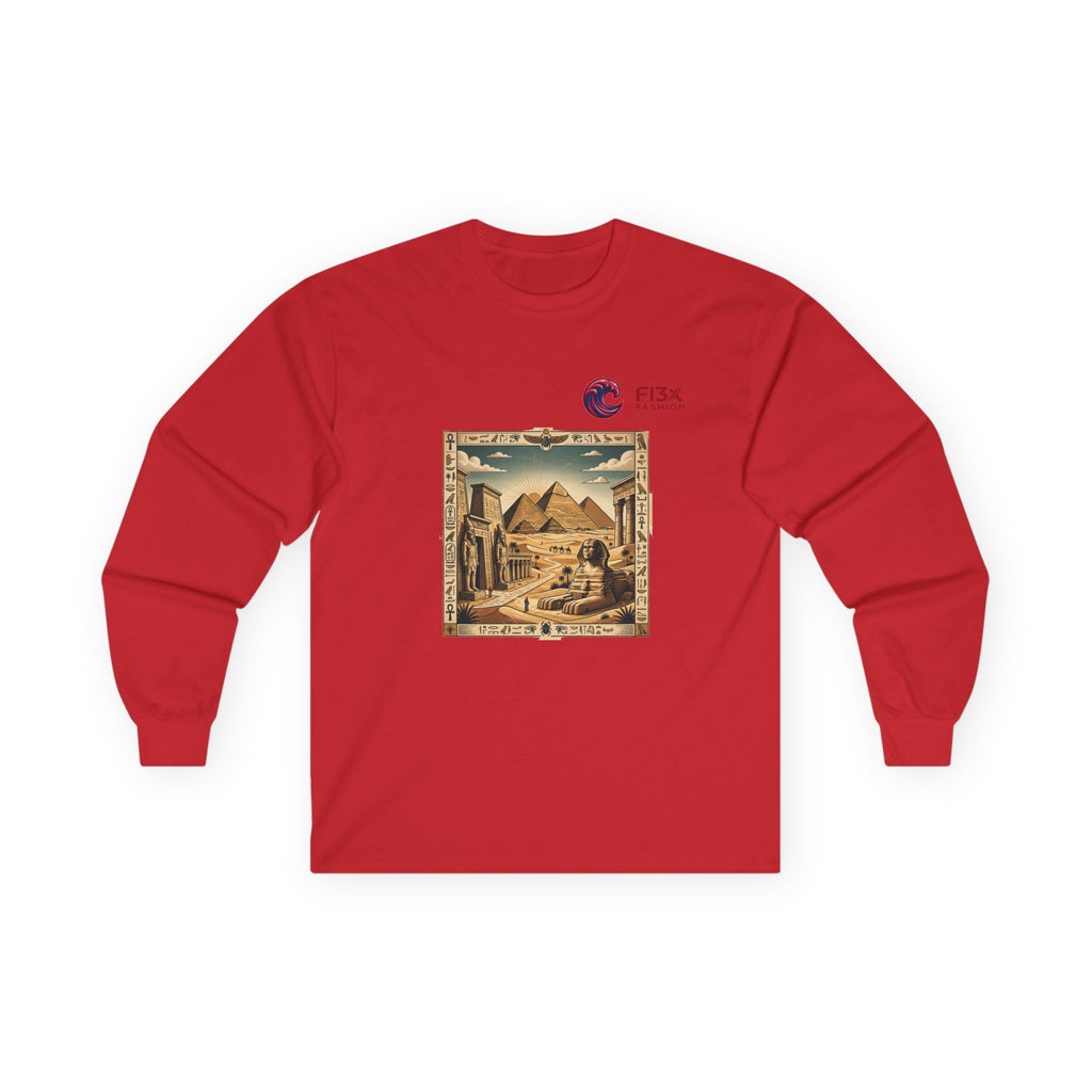 Egyptian Pyramids Vintage Graphic Long Sleeve Tee