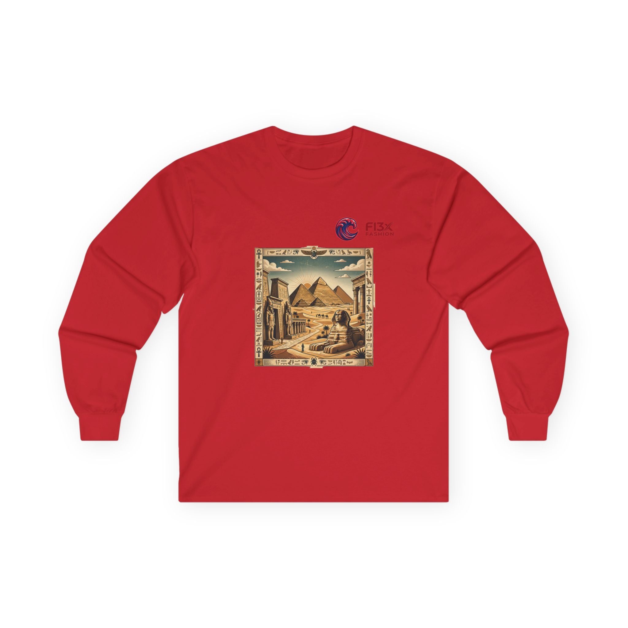 Egyptian Pyramids Vintage Graphic Long Sleeve Tee