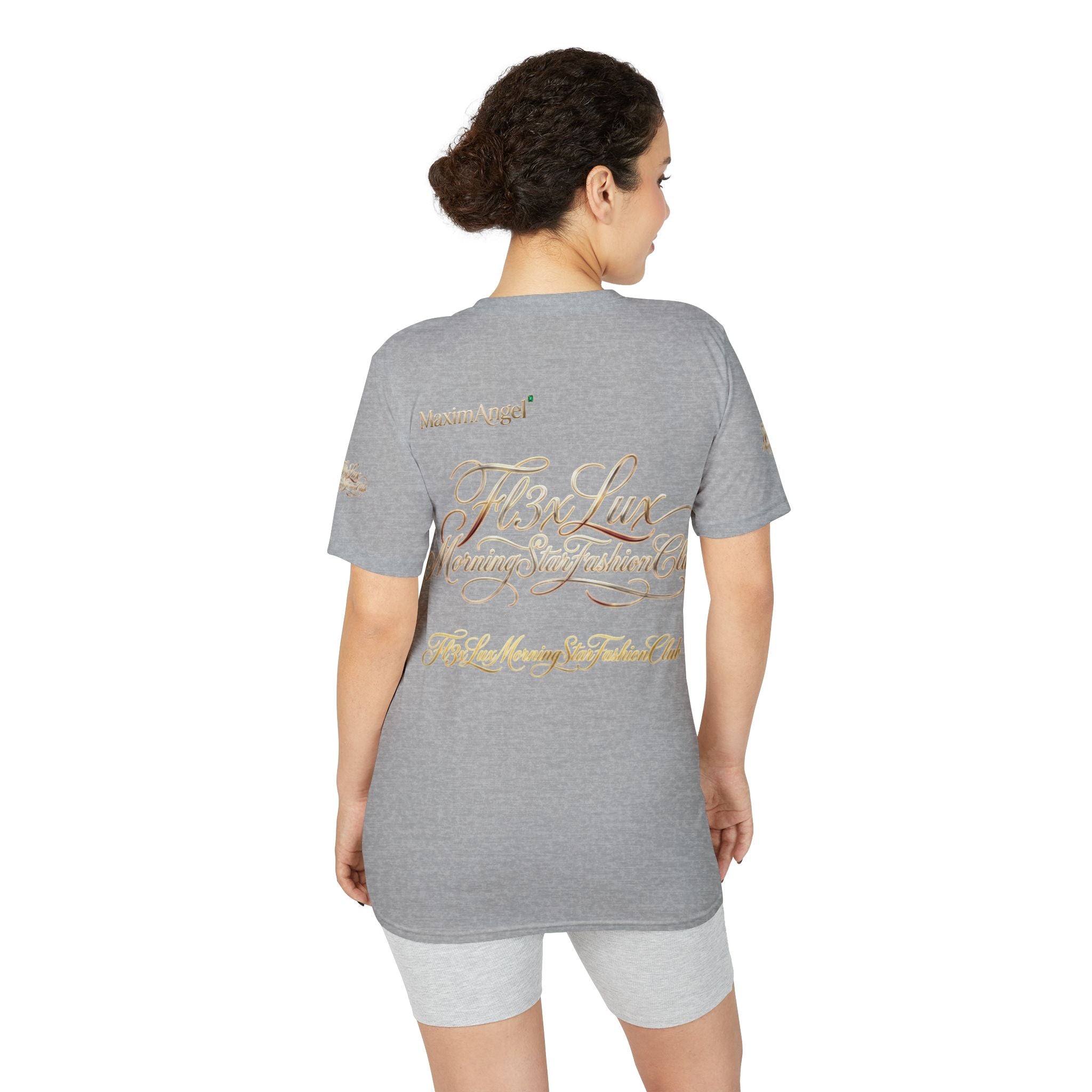 Luxury Gold Script Performance T-Shirt — F3xLux Morning Stay Fashion Club Design