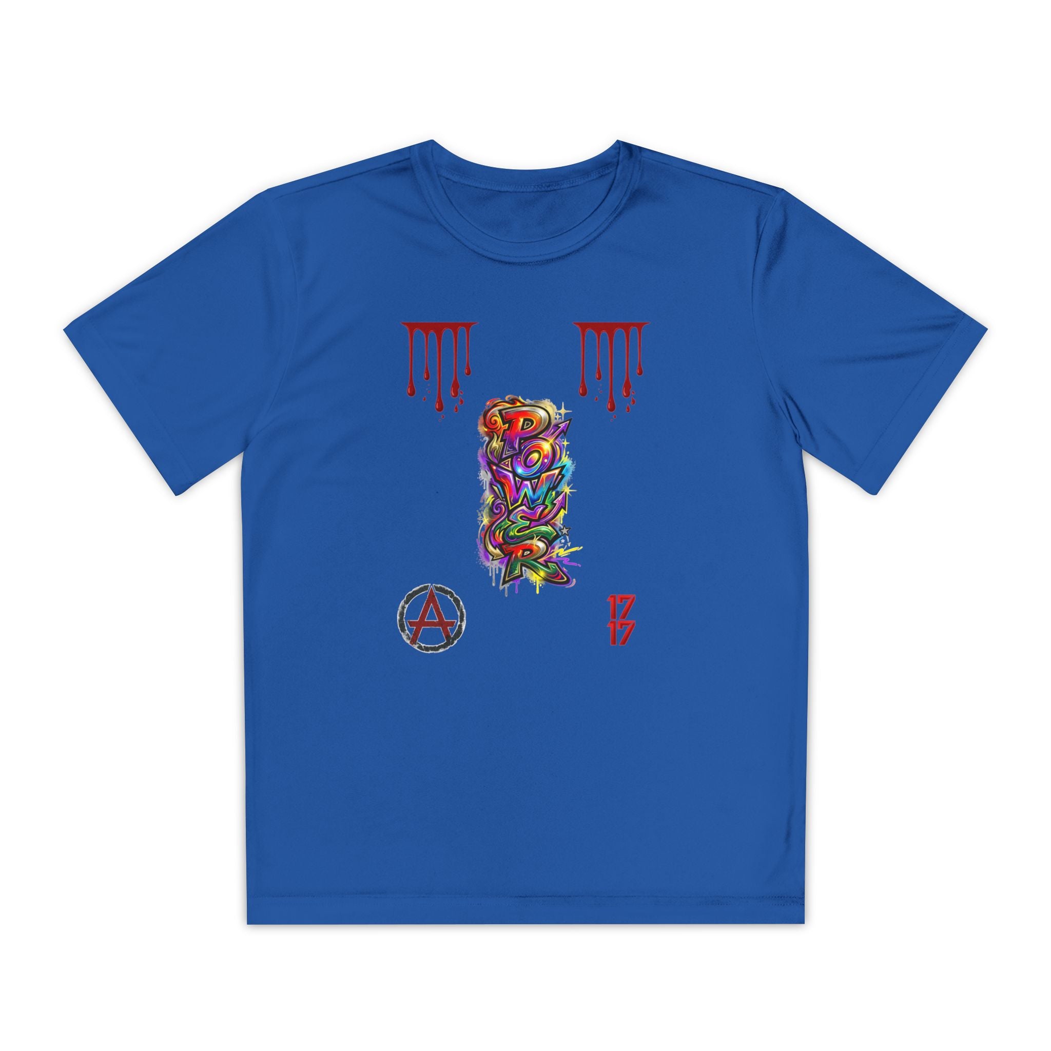 Youth Competitor Tee — Colorful Graffiti Anarchy Graphic T-Shirt
