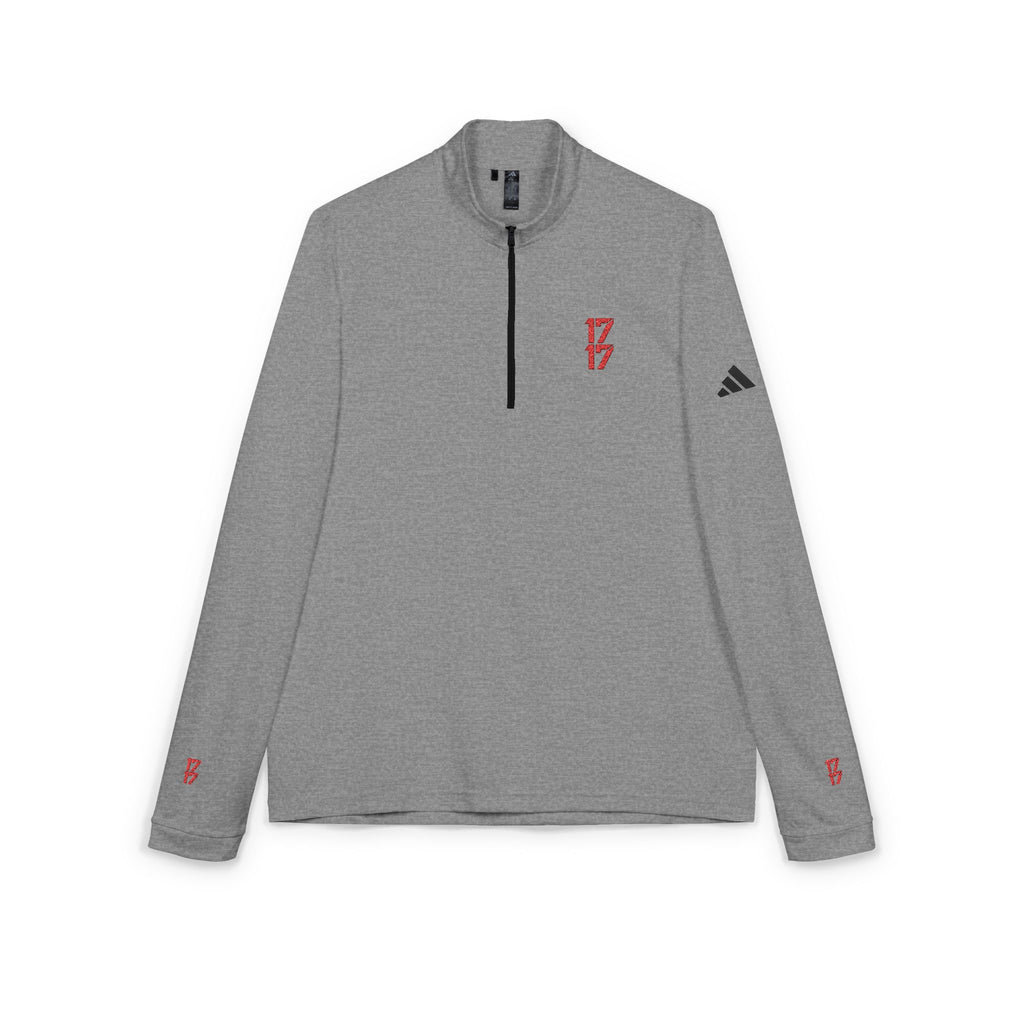 Embroidered adidas Quarter-Zip Pullover – Lightweight White Performance Top