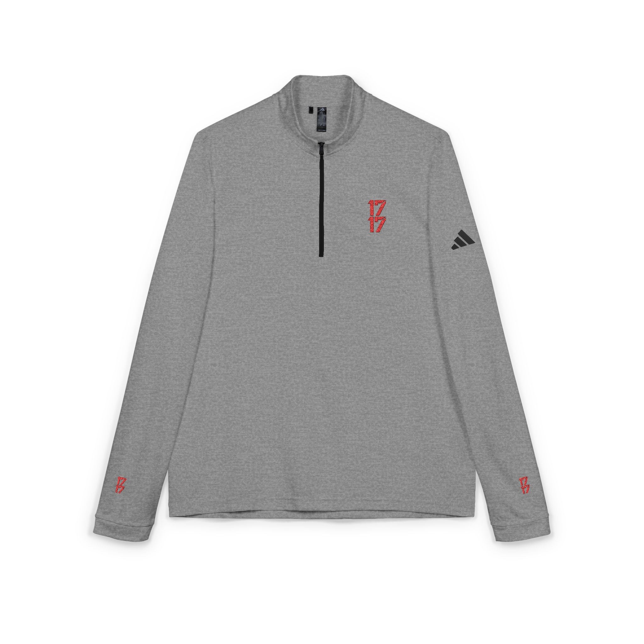 Embroidered adidas Quarter-Zip Pullover – Lightweight White Performance Top