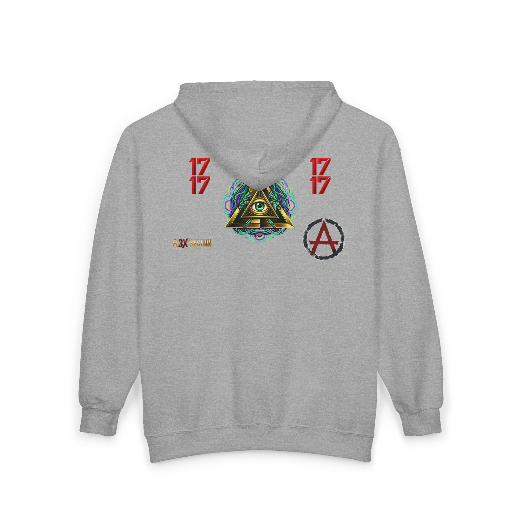 All-Seeing Eye Zip Hoodie — Psychedelic Geometric Graphic Sweatshirt
