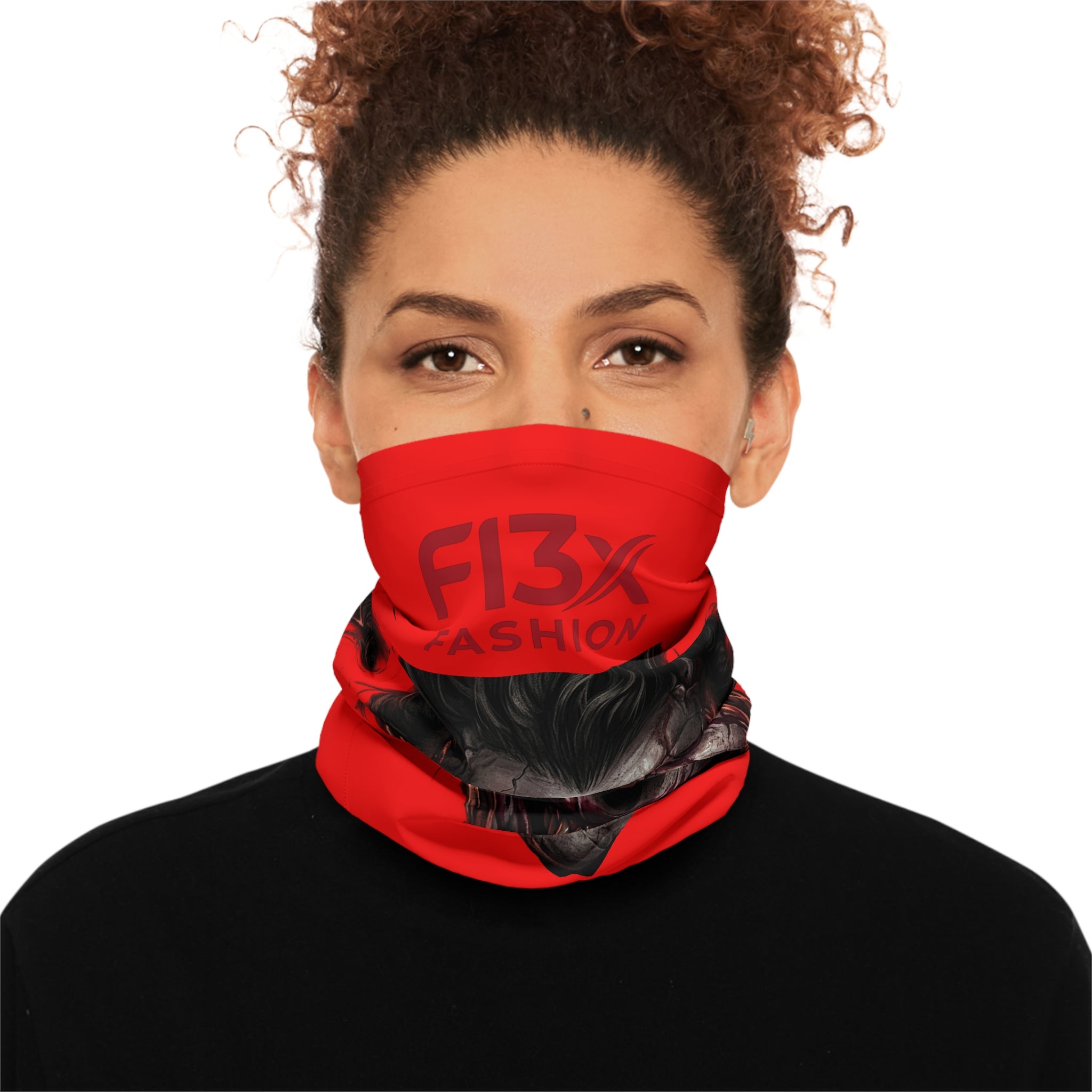 Horror Joker Face Neck Gaiter - Red Scary Clown Mask Bandana