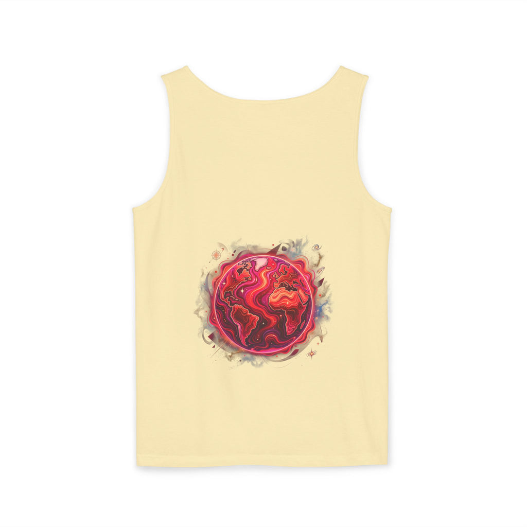 Red Planet Graphic Tank Top — '17/17' Streetwear Planet Design