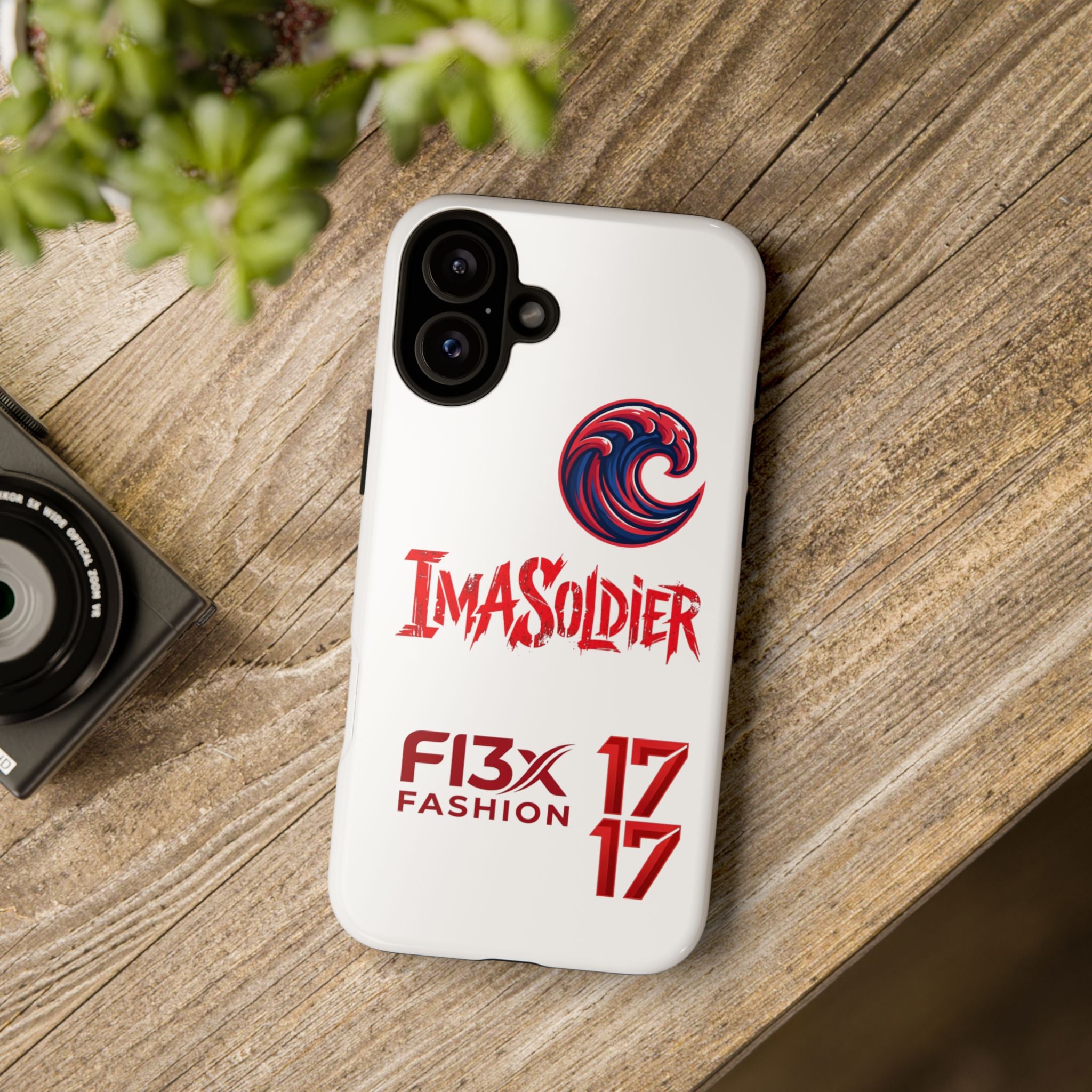 Phone Case — 'ImaSoldier' Red Wave Protective Hard Case