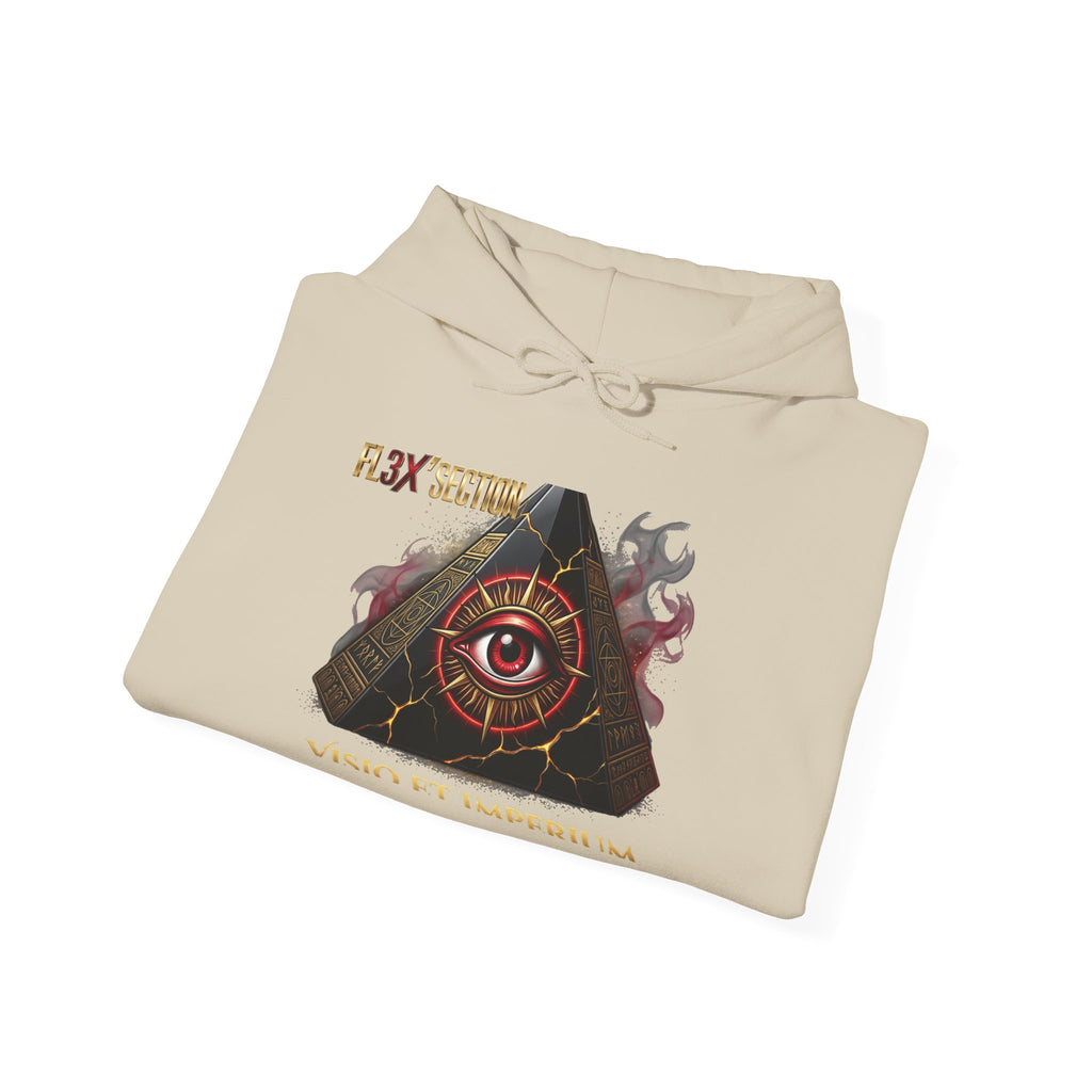 Occult Eye Pyramid Hoodie — 'Vigil Et Imperium' Mystical Graphic Sweatshirt