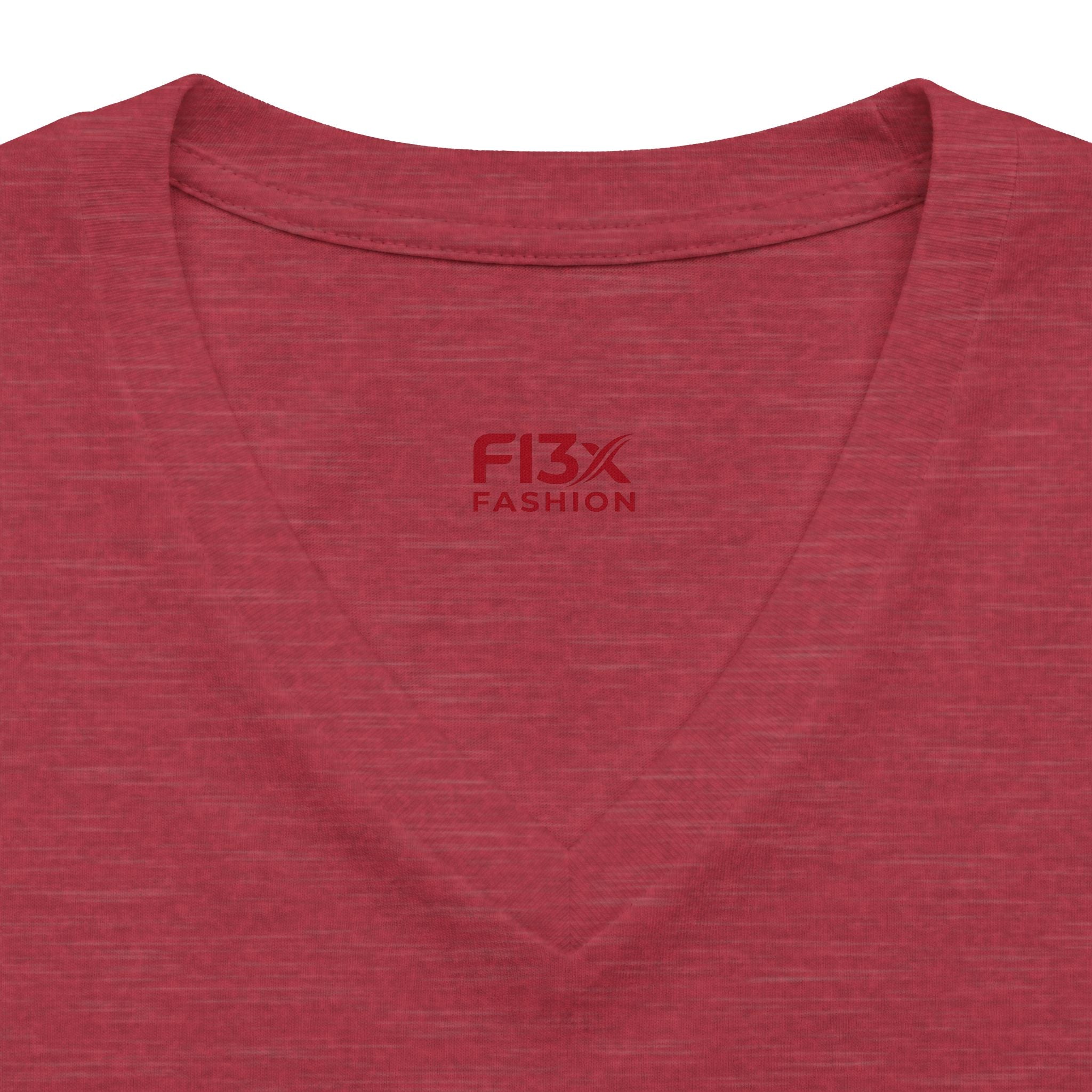 Women's V-Neck Tee — 'F13x Fashion' Floral Logo & Devil Graphic