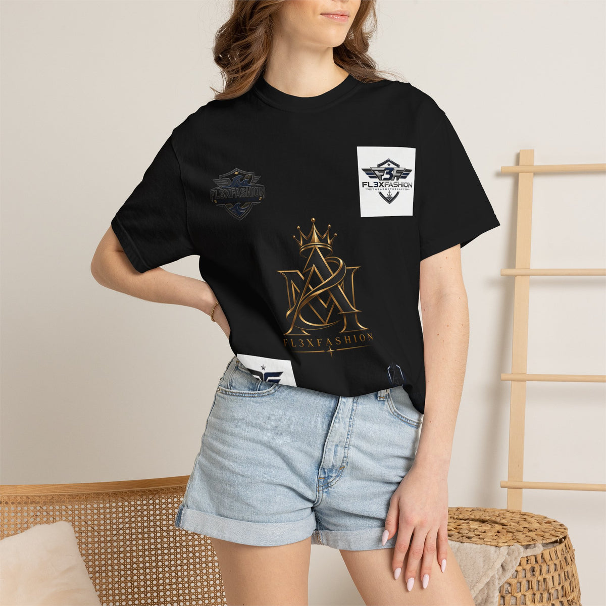 Graphic T-Shirt — Mythic Warrior Back Print with Crest Logos