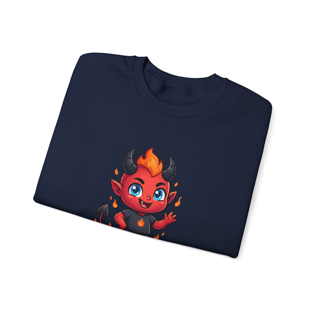 Cute Little Devil Crewneck Sweatshirt — 'Flirtatious Baby' Graphic