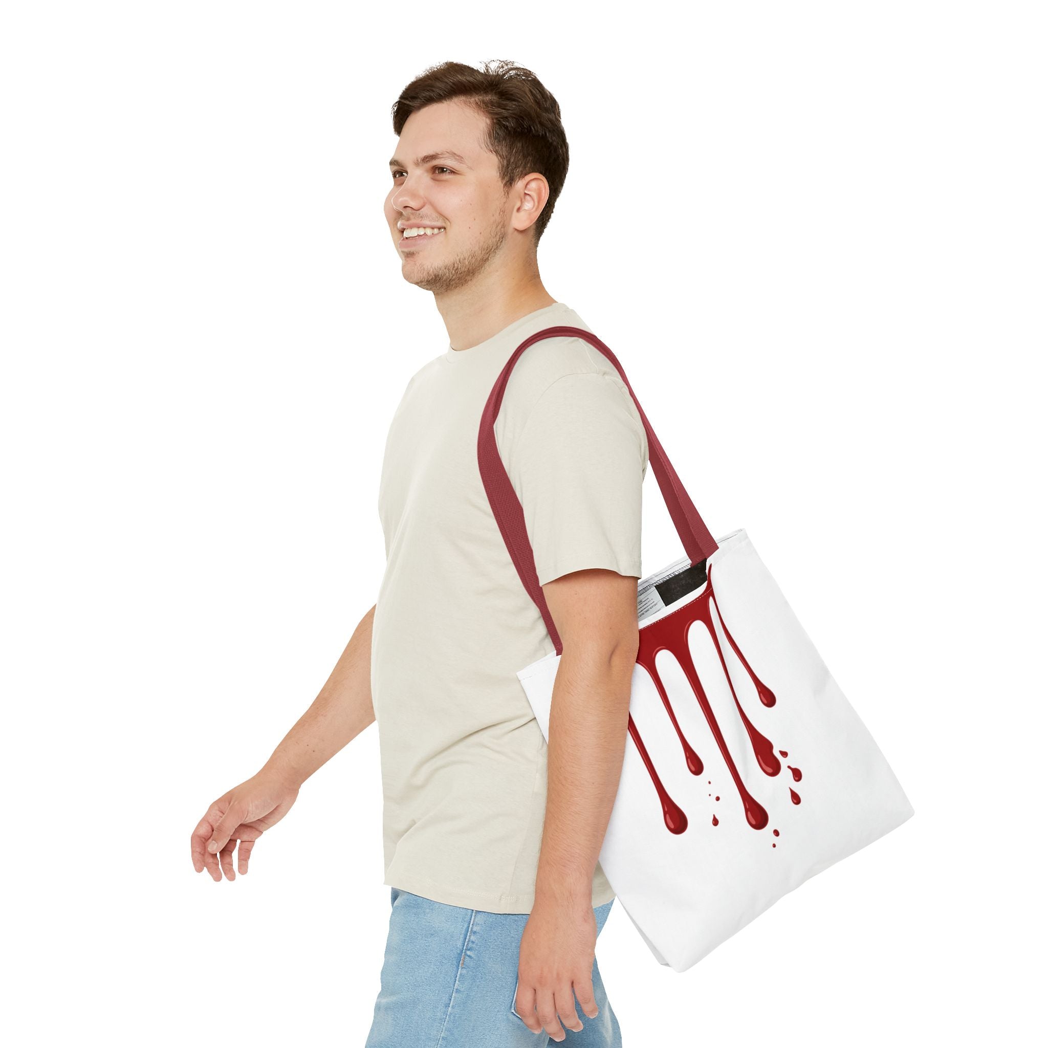 Dripping Blood Graphic Tote Bag — Red Horror Aesthetic Tote