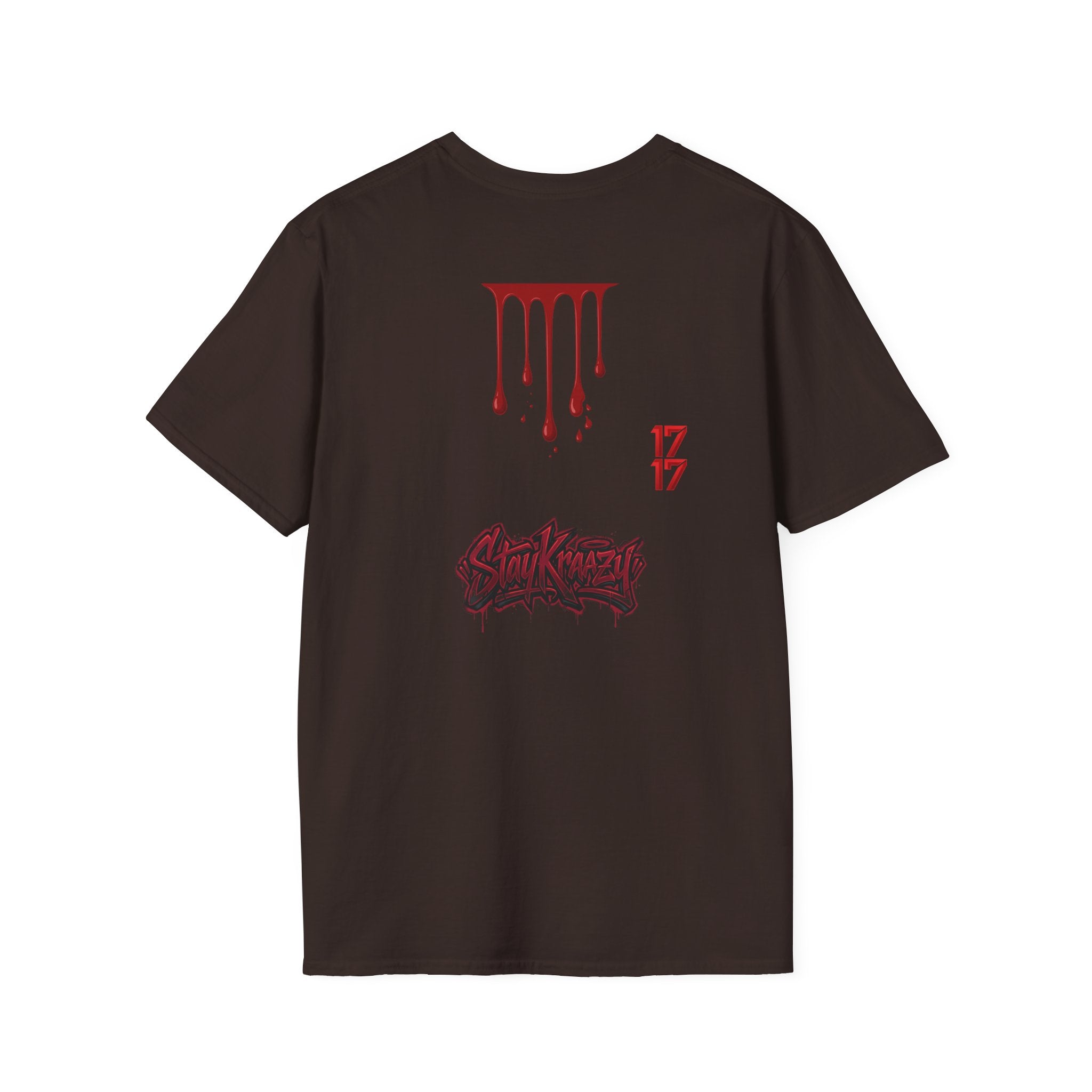 Graphic T-Shirt — Dripping Blood & 17/17 Snake Design
