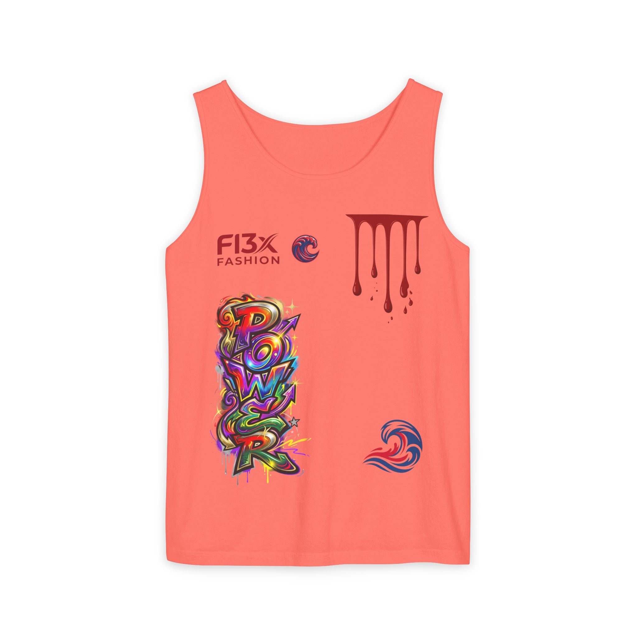 Graphic Tank Top — Colorful Street Art & Drip Logo Design