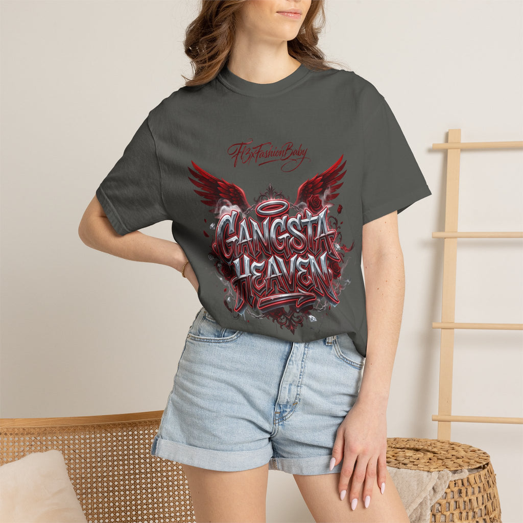 Gangsta Heaven Graphic T-Shirt — Scripted Front & Vertical Kanji Back