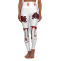 High-Waist Yoga Leggings — Dripping Blood & Graffiti Skull Graphic