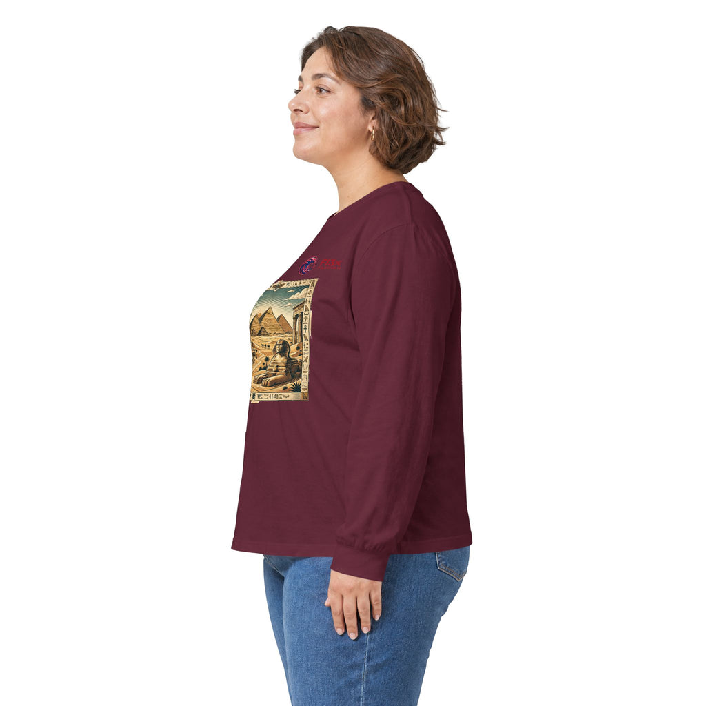 Egyptian Pyramids Vintage Graphic Long Sleeve Tee