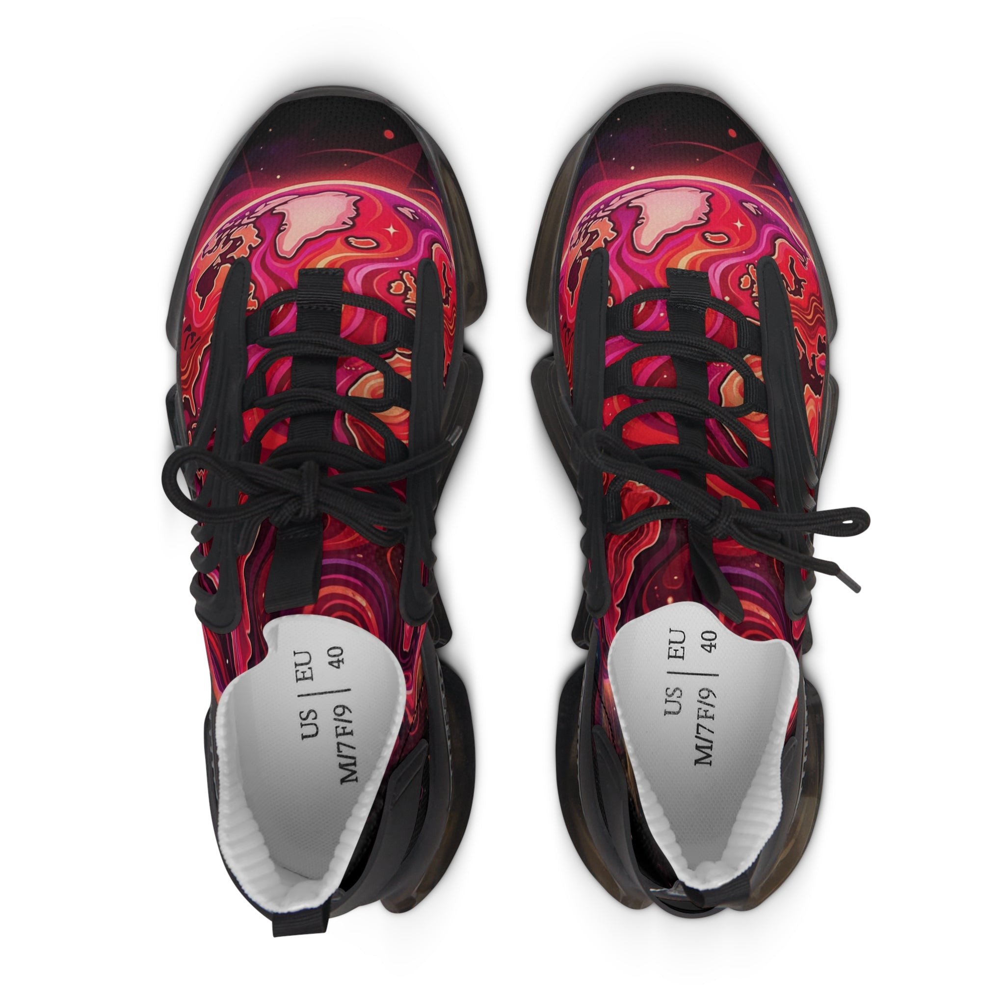Women's Mesh Sneakers — Red Marble Athletic Shoes