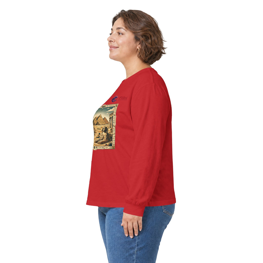 Egyptian Pyramids Vintage Graphic Long Sleeve Tee