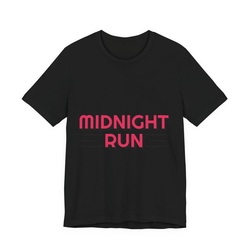 Midnight Run Graphic Tee — Retro Neon Typography T-Shirt
