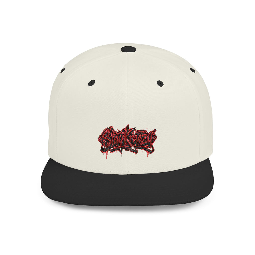 Snapback Hat — Red Graffiti Logo Flat Bill Cap