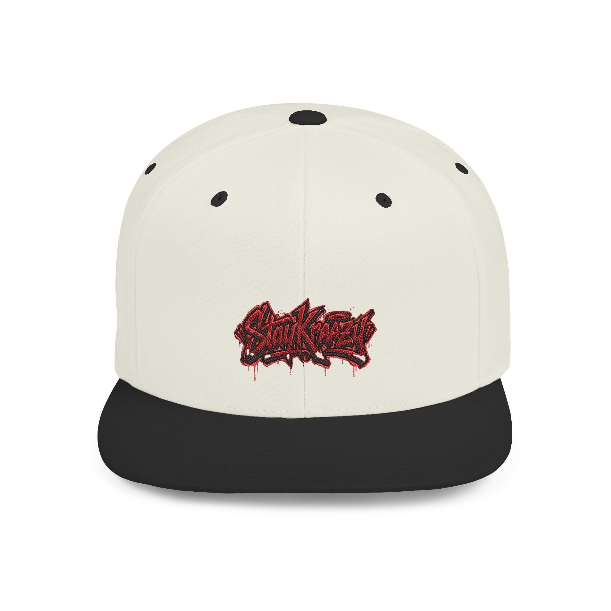 Snapback Hat — Red Graffiti Logo Flat Bill Cap