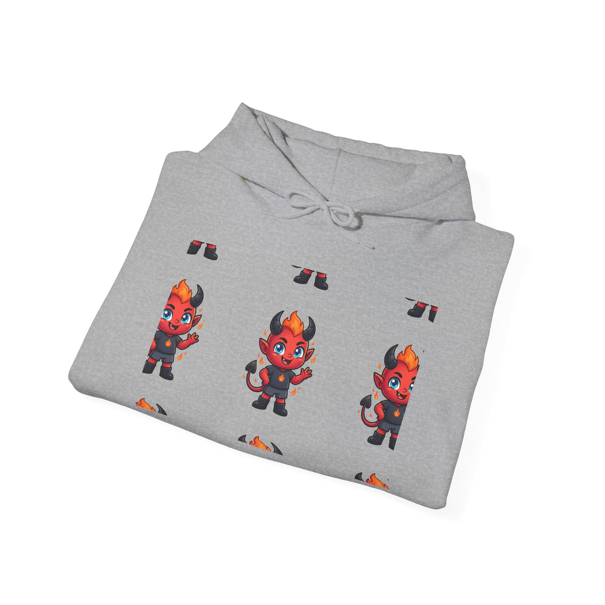 Devil Cat Hoodie — Cute Red Demon Cartoon Graphic Pullover