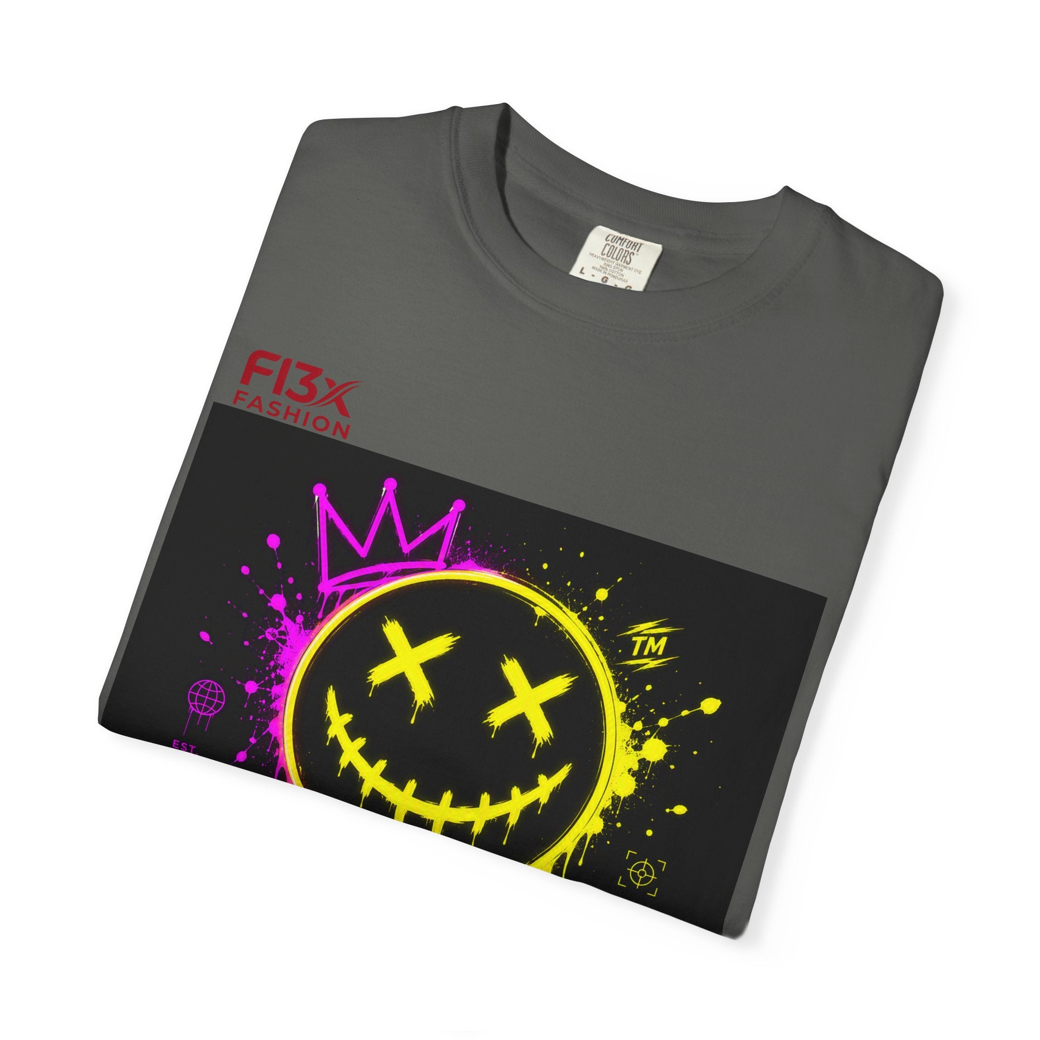 Graphic Tee — Neon Graffiti Smiley "FL3X Fashion"