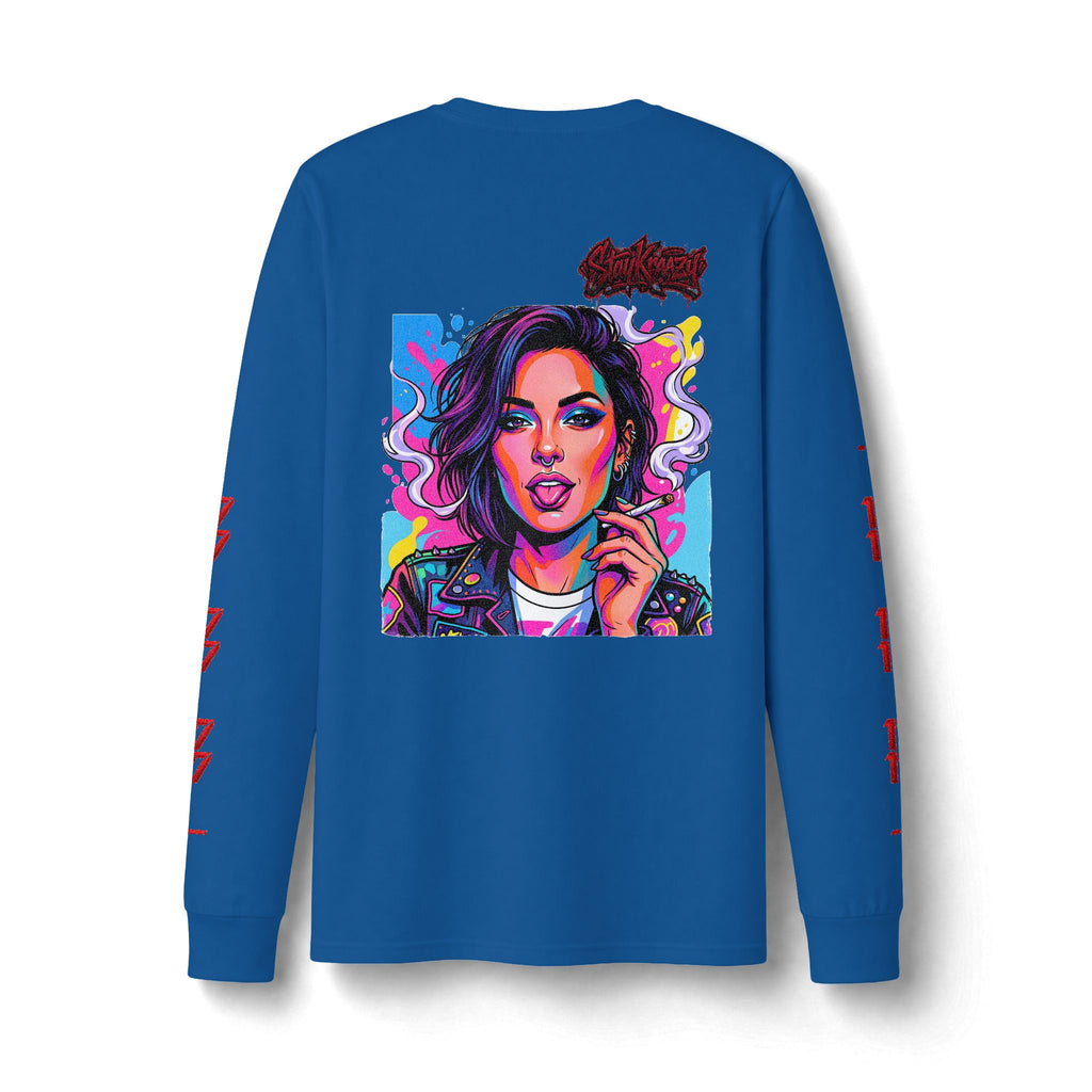 Long Sleeve Tee — Neon Pop Portrait Graphic