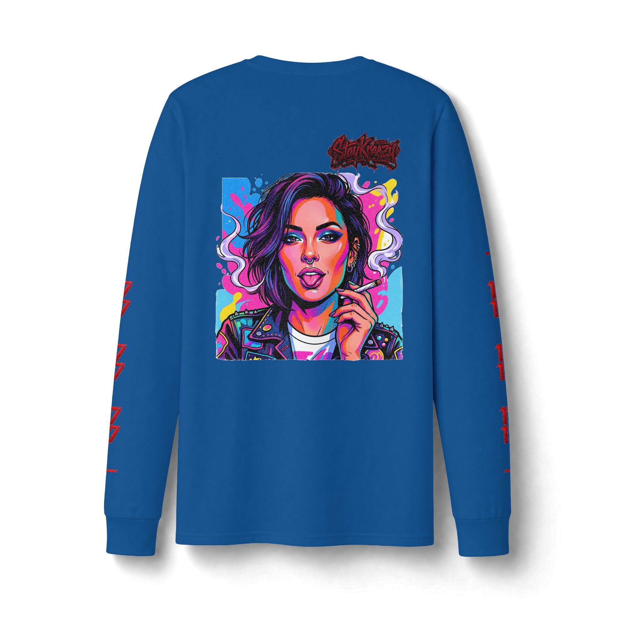 Long Sleeve Tee — Neon Pop Portrait Graphic
