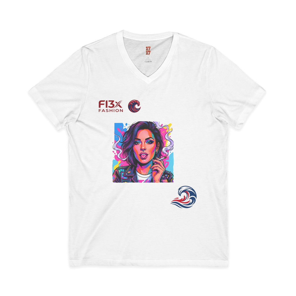 Pop Art Portrait V-Neck Tee — FI3xFashion Graphic T-Shirt