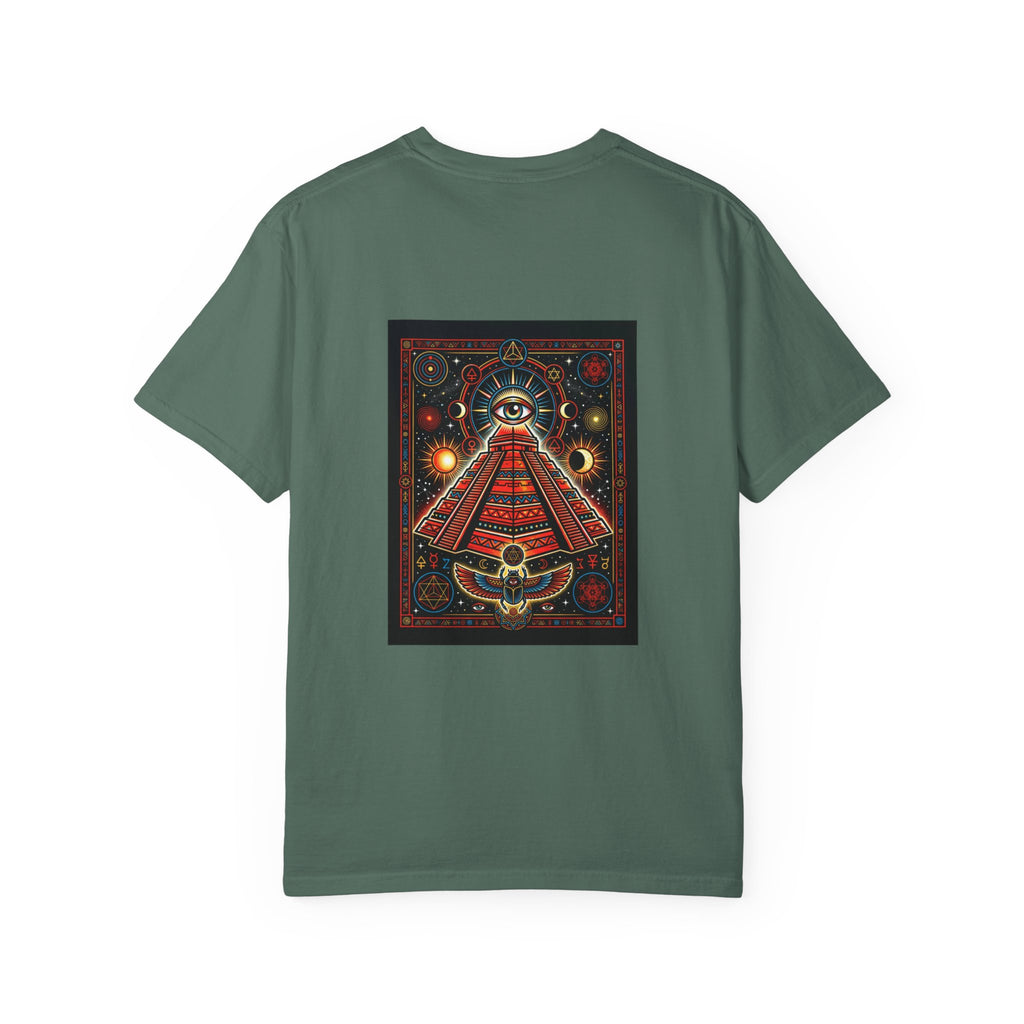 Graphic T-Shirt — Occult Pyramid Eye Design with 'Fix Fashion' Patch