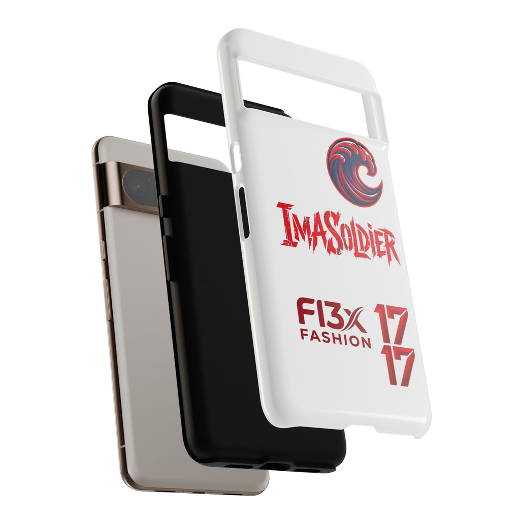 Phone Case — 'ImaSoldier' Red Wave Protective Hard Case