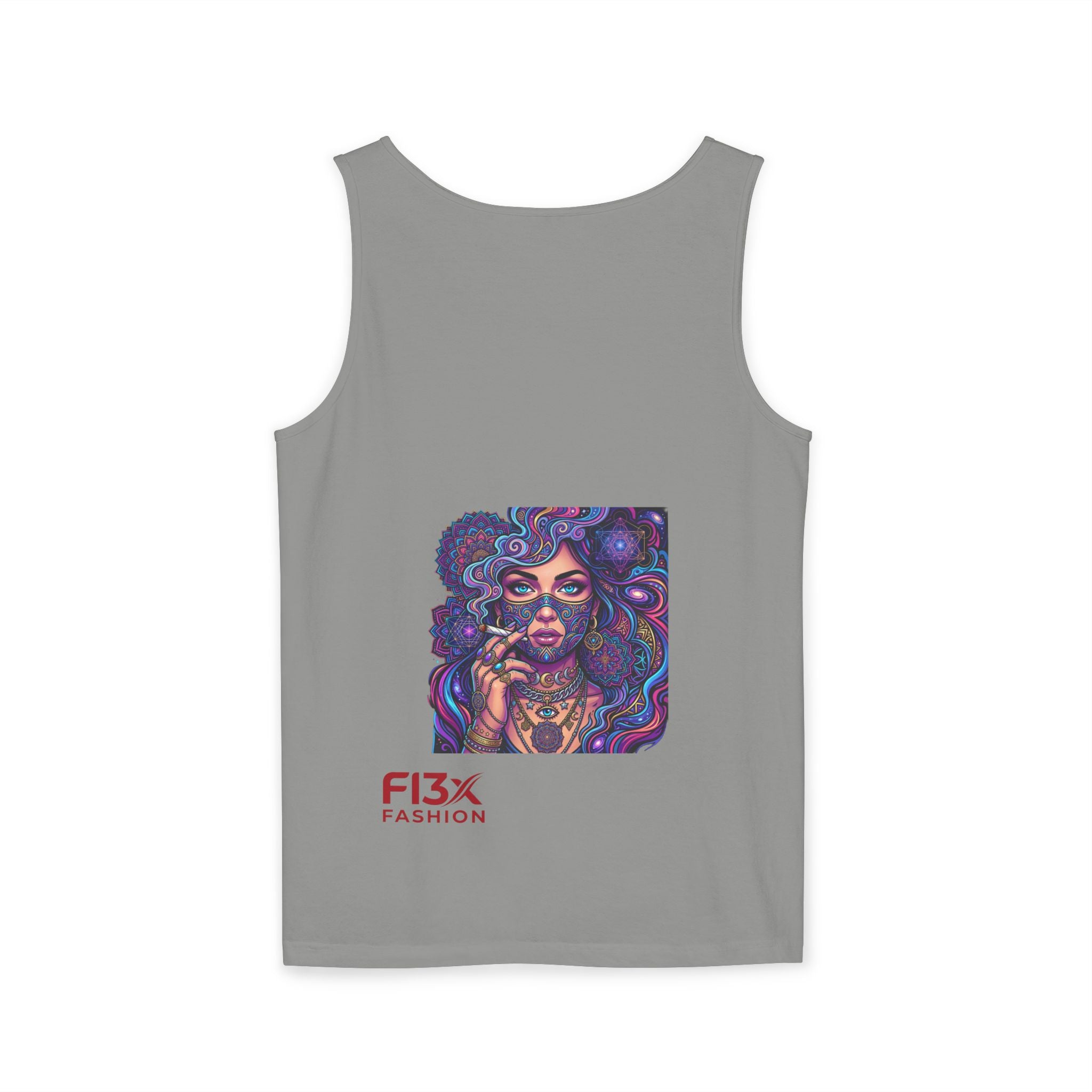 Graphic Tank Top - Colorful Cosmic Woman Illustration