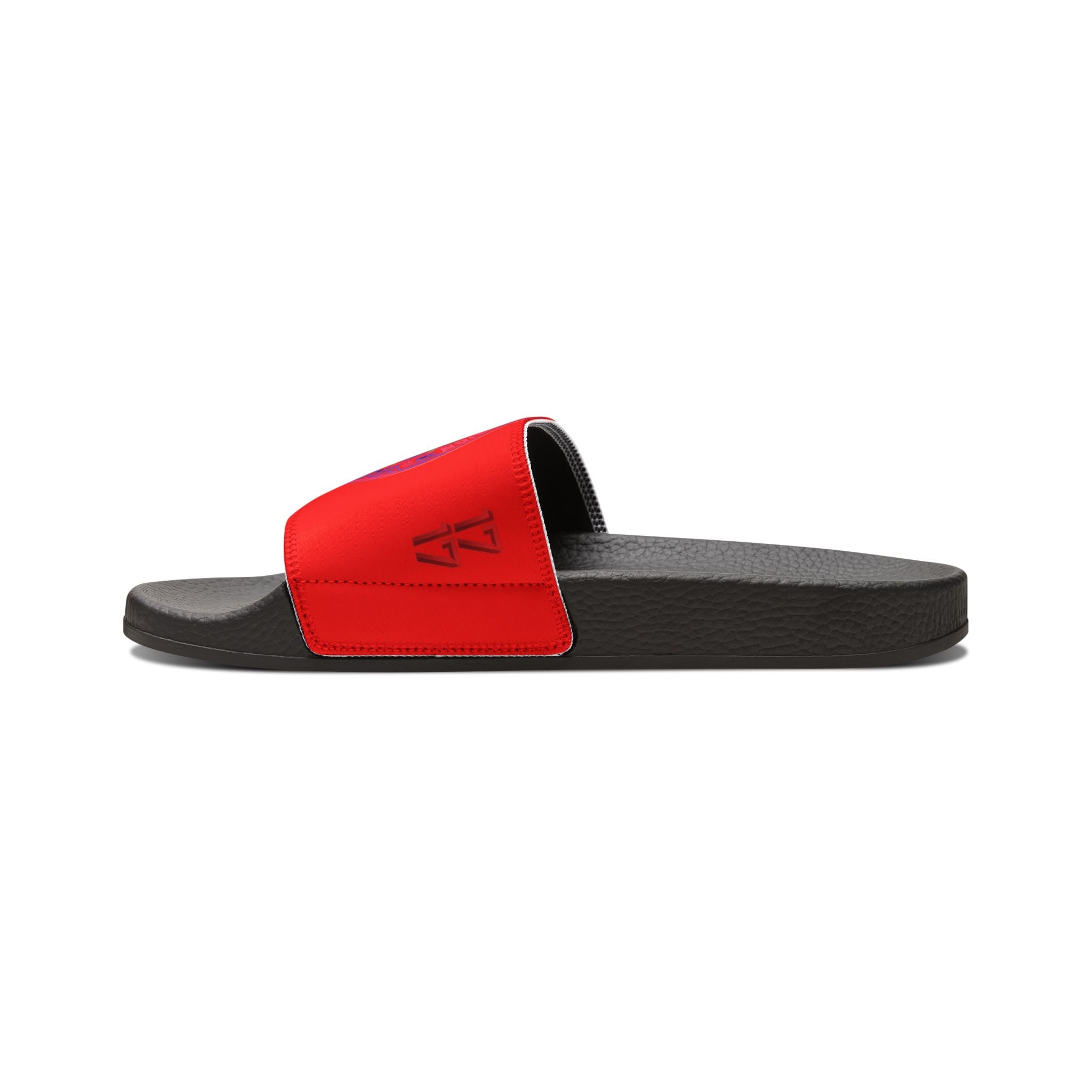 Men's Red Slide Sandals with Mystical Mandala Design