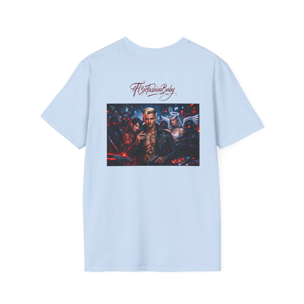 Graphic T-Shirt — F13X Fashion Collage Tee (Surfing Wave & Retro Crew)
