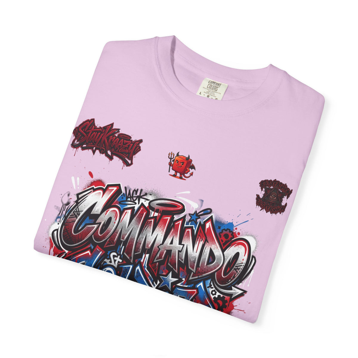 Commando Soldier Graphic T-Shirt — Streetwear Graffiti Design
