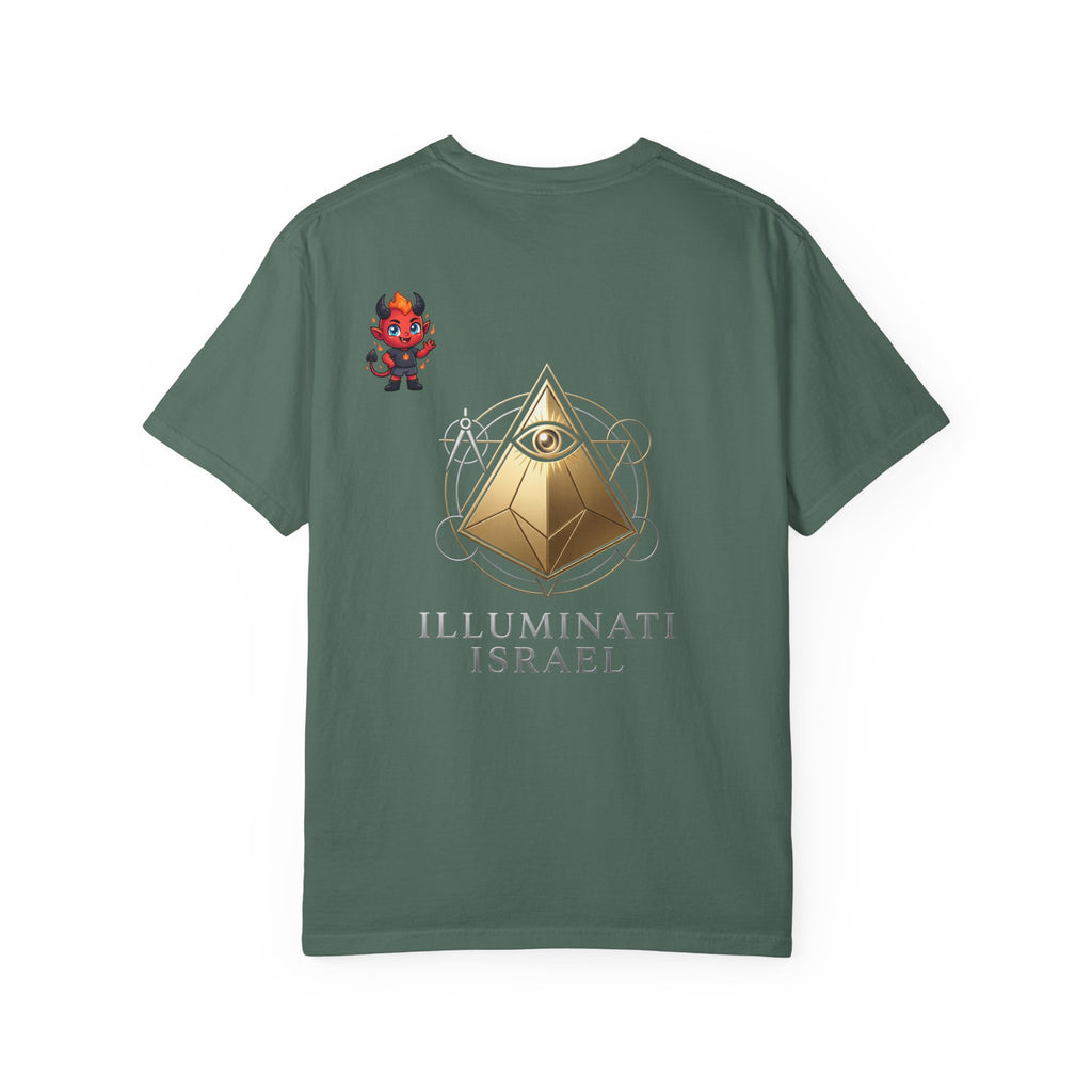 Illuminati Israel Pyramid T-Shirt with Devil Character Pattern