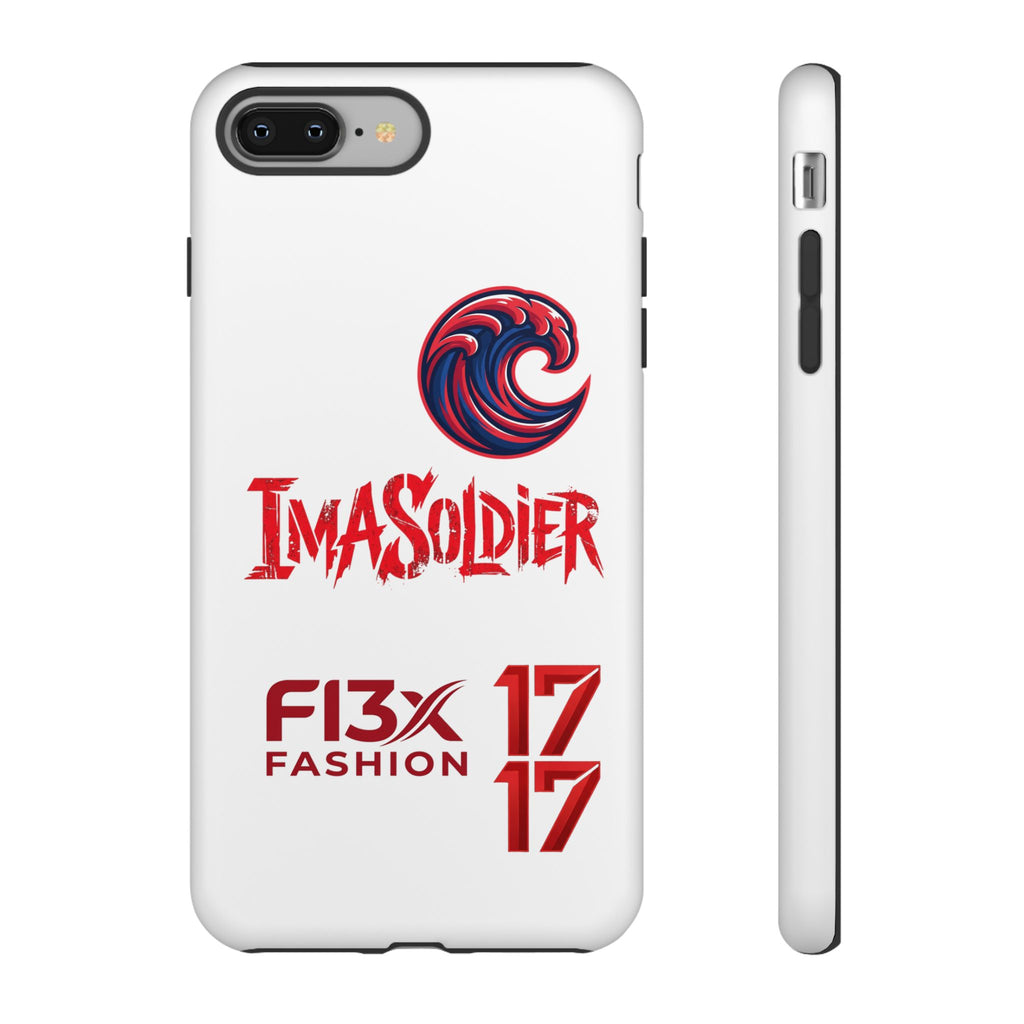Phone Case — 'ImaSoldier' Red Wave Protective Hard Case