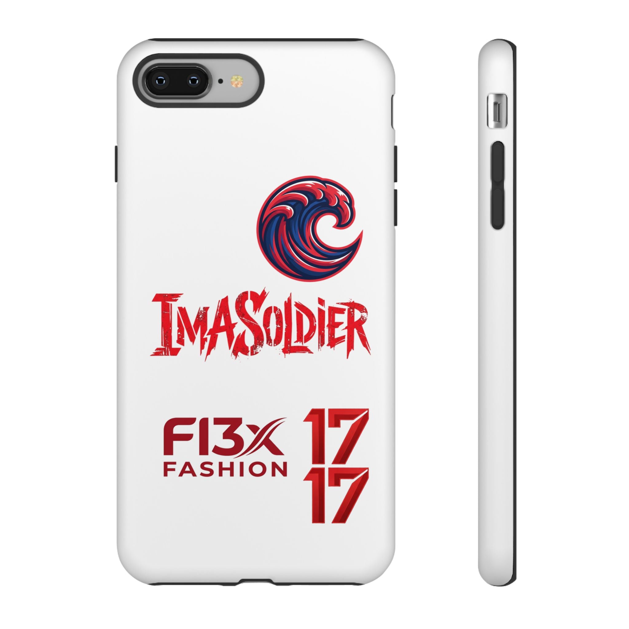 Phone Case — 'ImaSoldier' Red Wave Protective Hard Case
