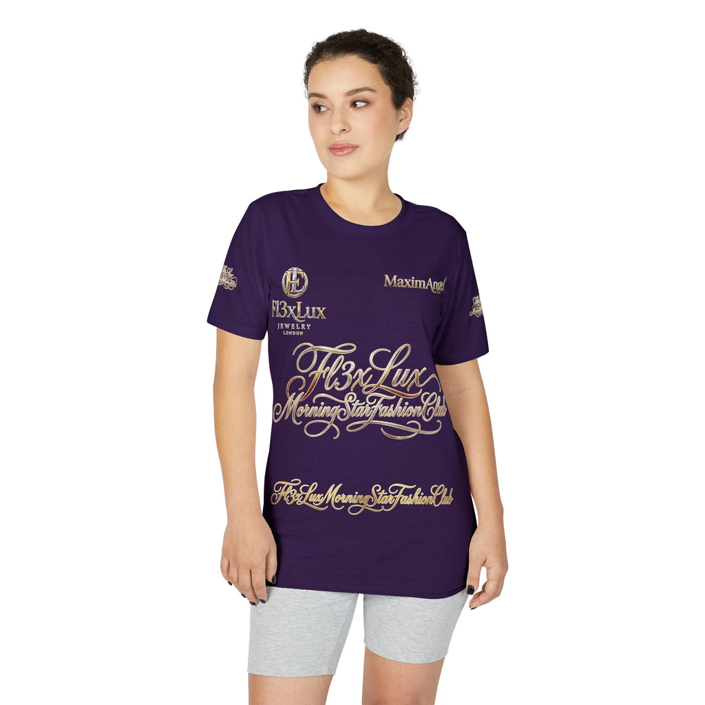 Luxury Gold Script Performance T-Shirt — F3xLux Morning Stay Fashion Club Design