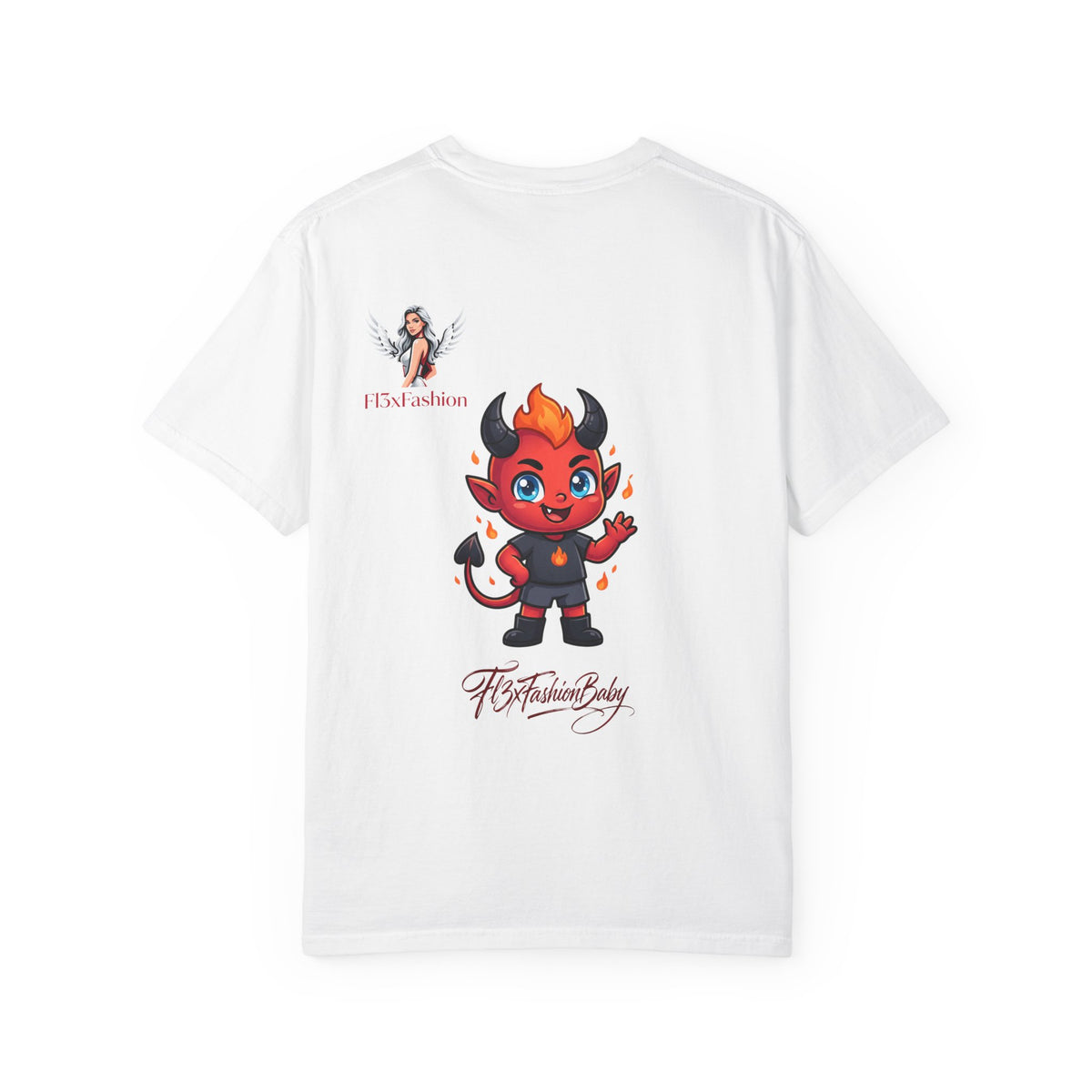 Devil Cartoon Graphic T-Shirt — Fiery Cute Demon Design