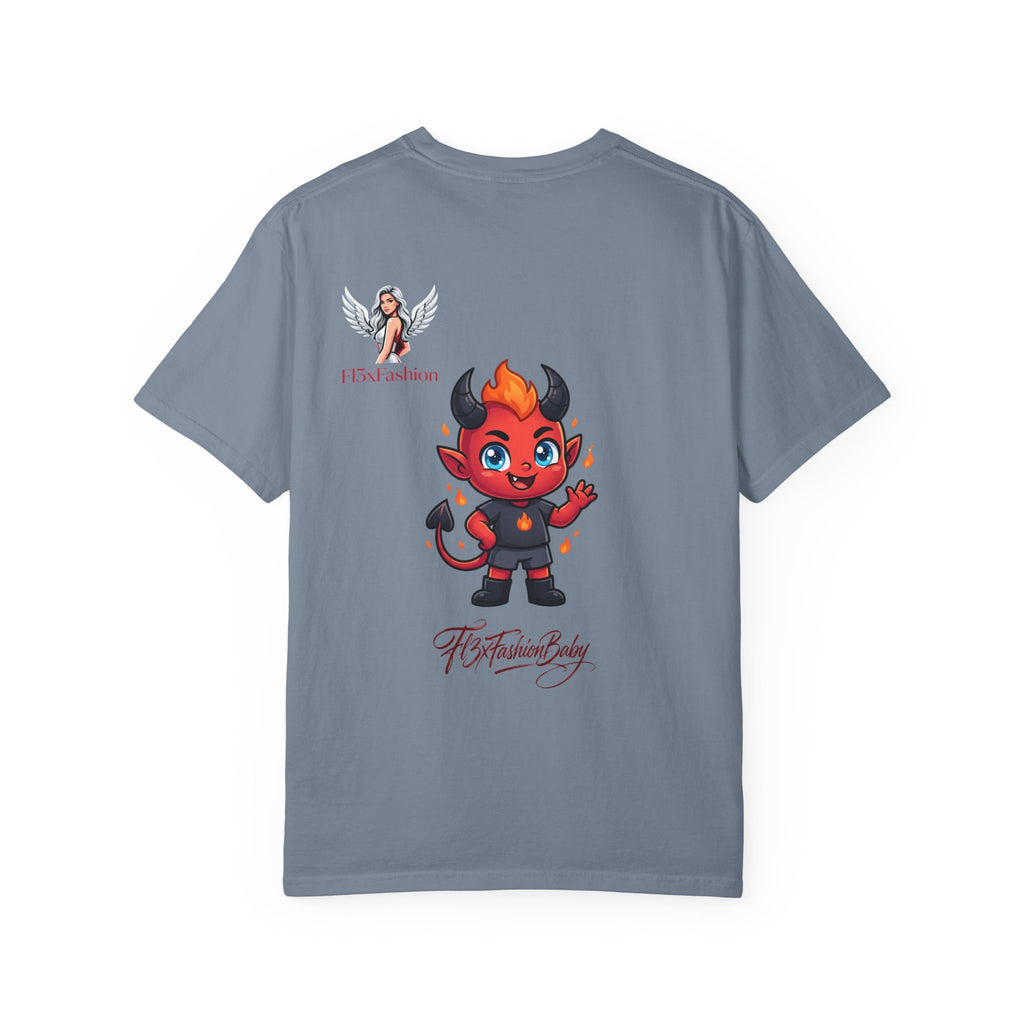 Devil Cartoon Graphic T-Shirt — Fiery Cute Demon Design