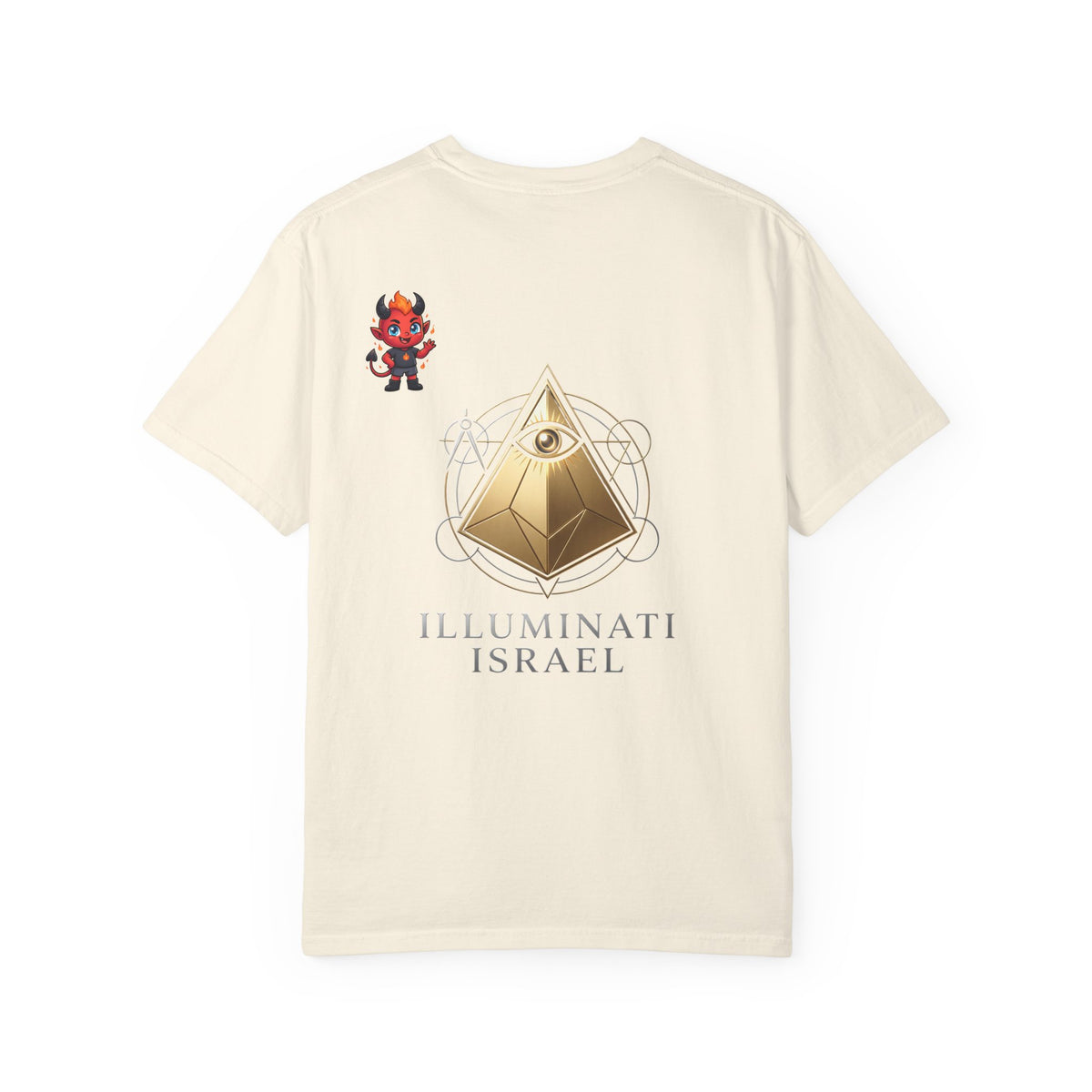 Illuminati Israel Pyramid T-Shirt with Devil Character Pattern