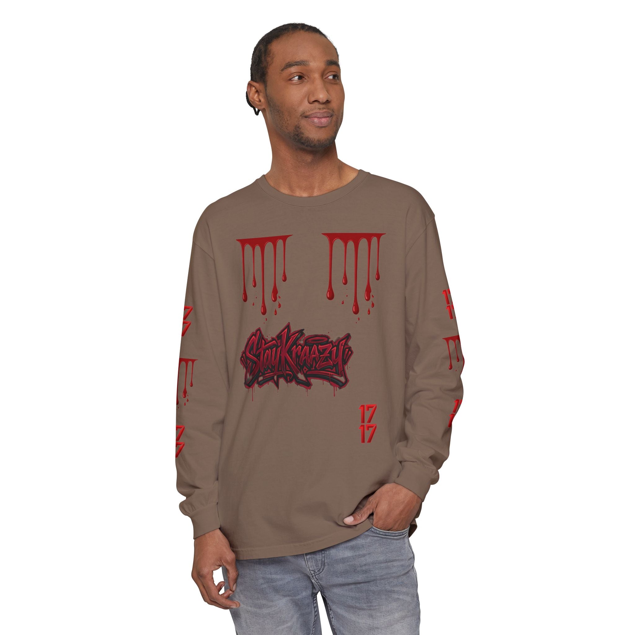 Blood Drip Graphic Long Sleeve Tee