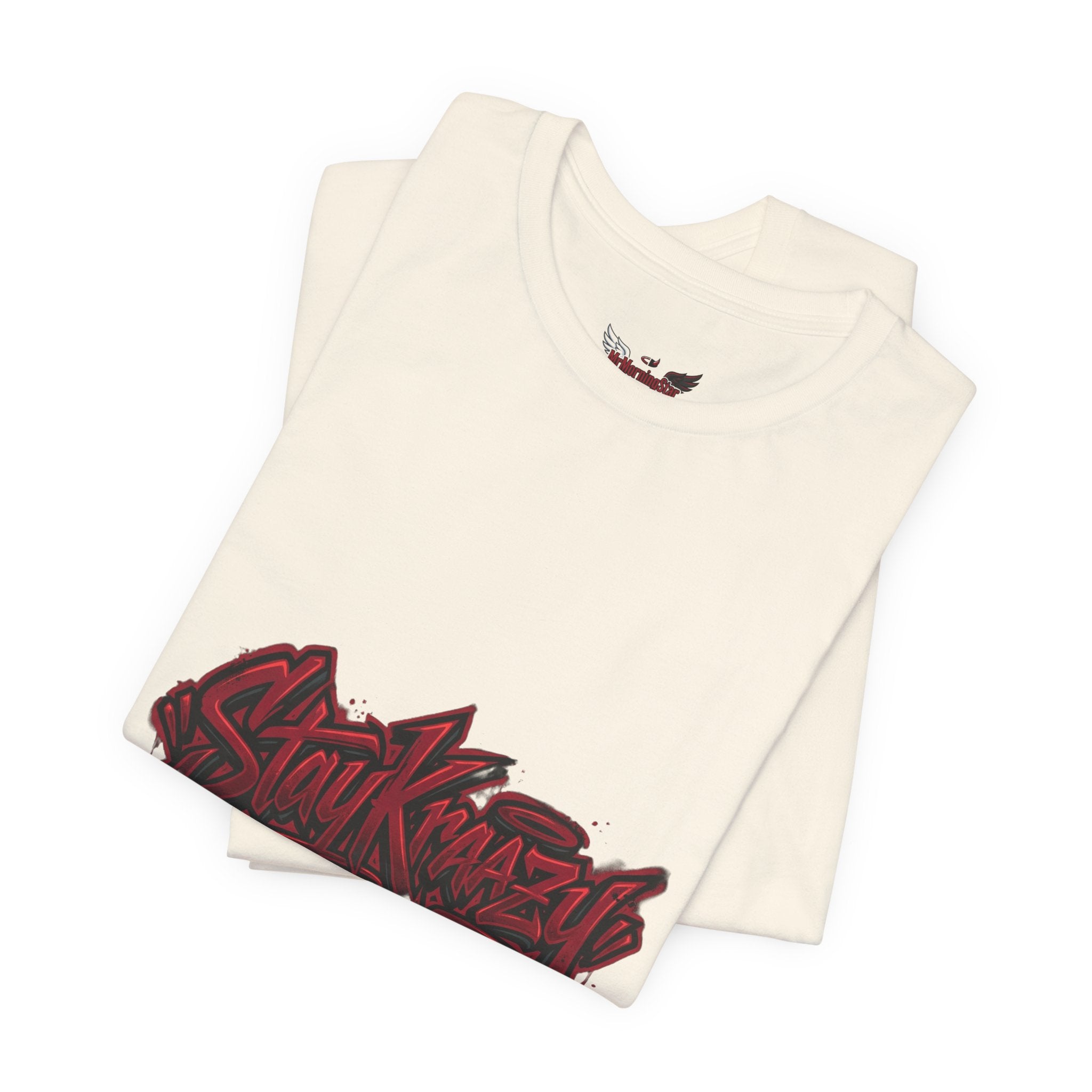 Stay Krazi Graffiti Tee — Red 17 Streetwear T‑Shirt