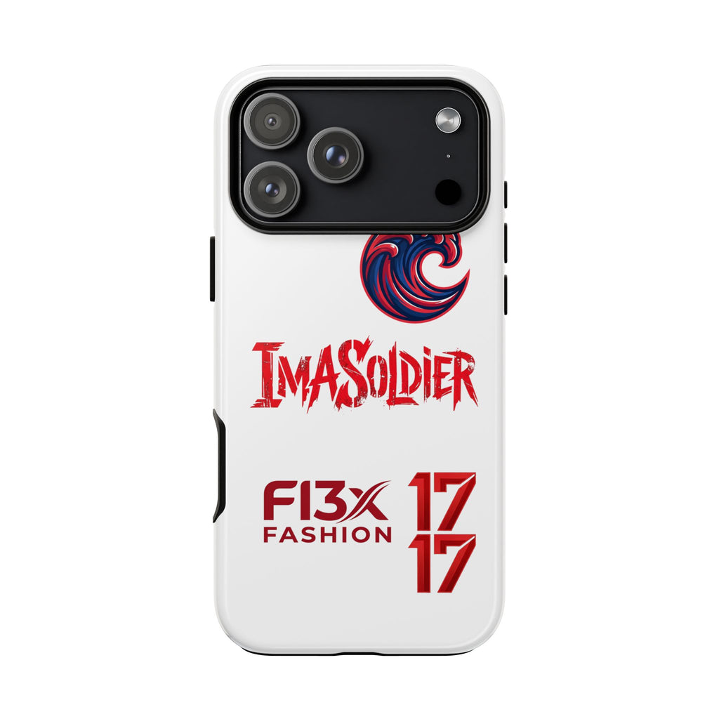 Phone Case — 'ImaSoldier' Red Wave Protective Hard Case