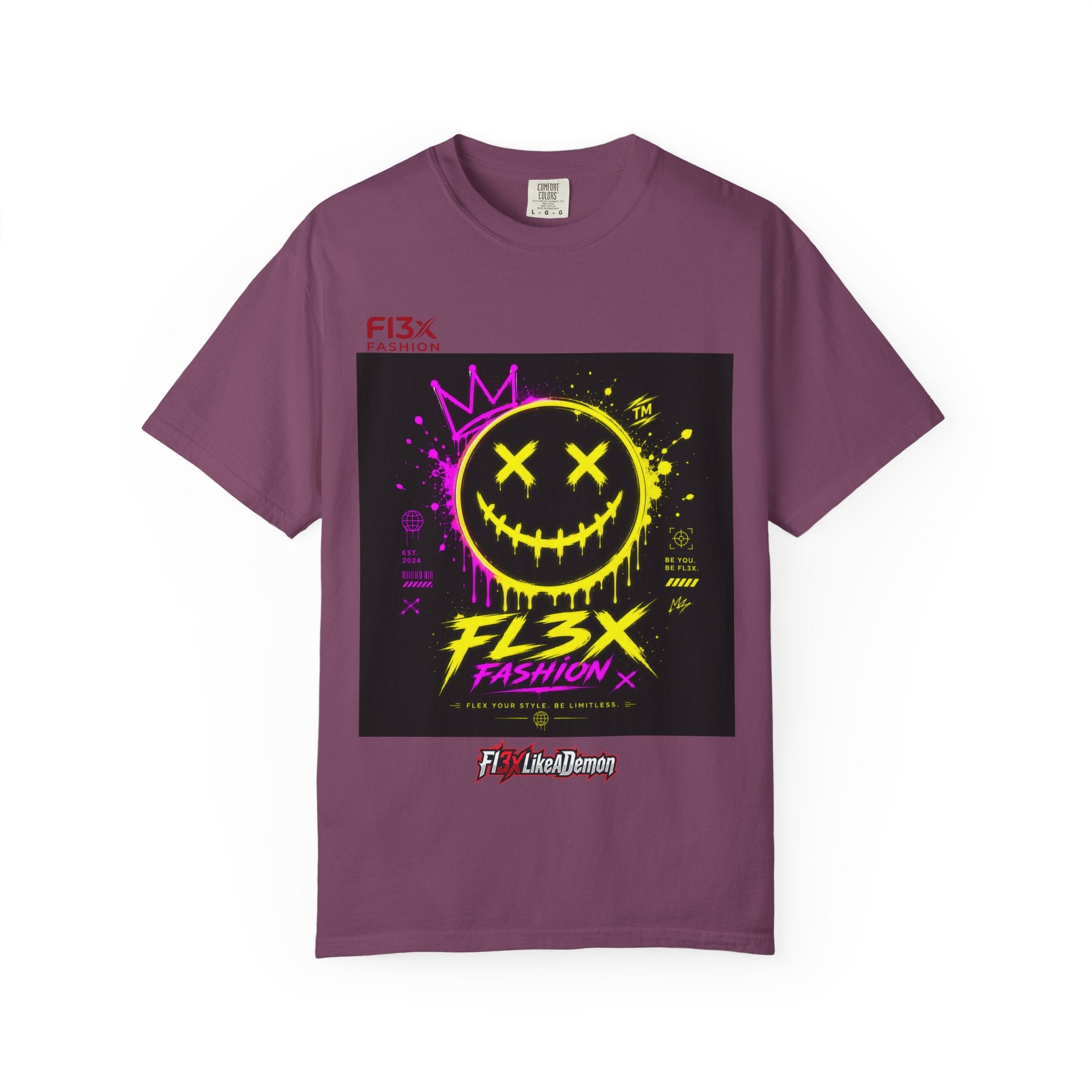 Graphic Tee — Neon Graffiti Smiley "FL3X Fashion"