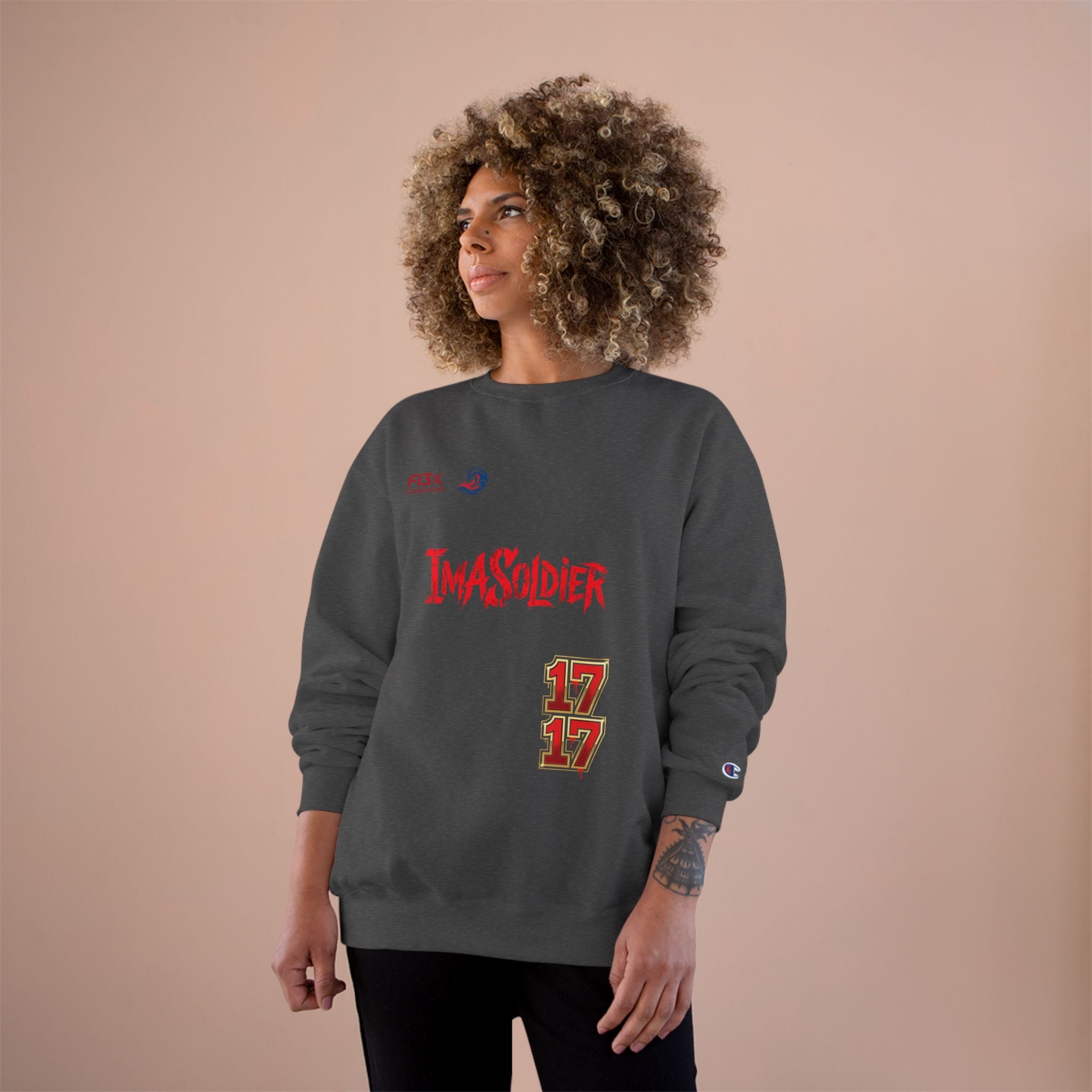 Soldier Graphic Sweatshirt — “I’ma Soldier” Red Streetwear Crewneck