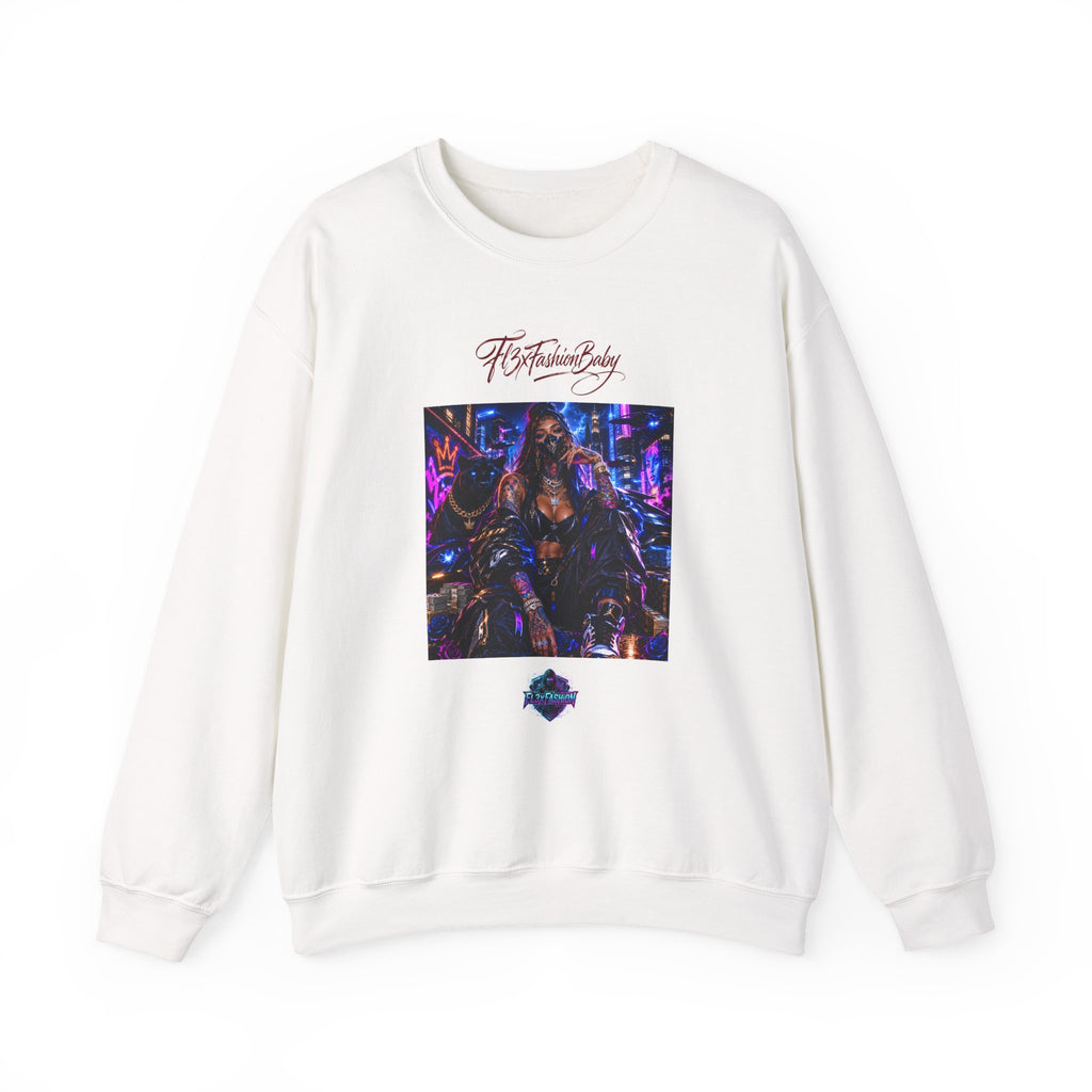 Crewneck Sweatshirt — Futuristic Neon City Graphic